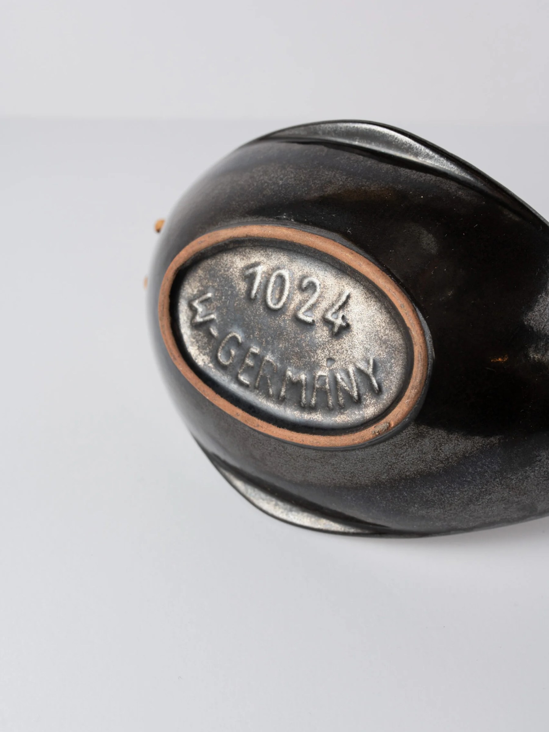 1950s atomic design MCM ceramic handled bowl