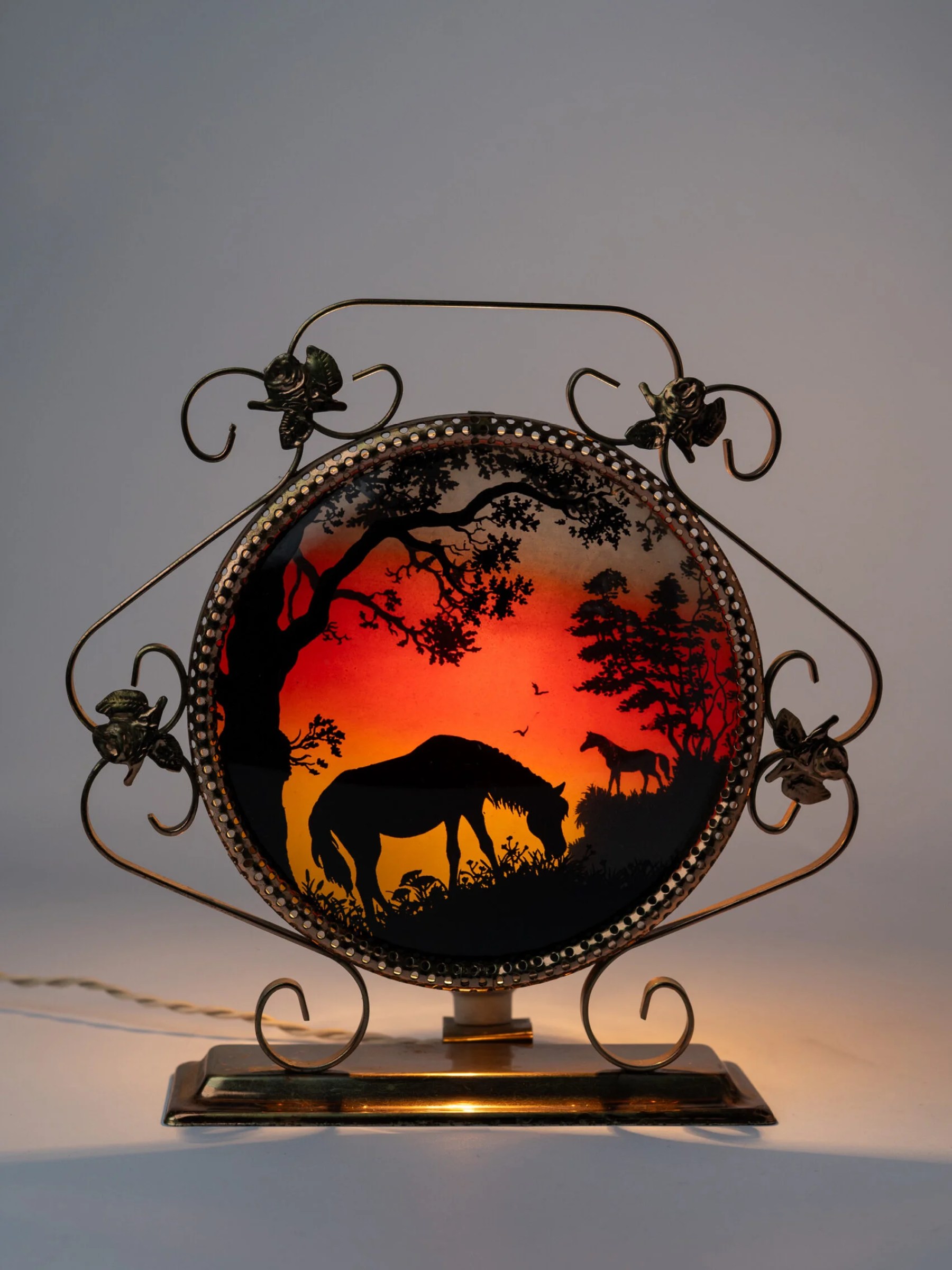 1960s rare fabulous 3D panoramic table lamp