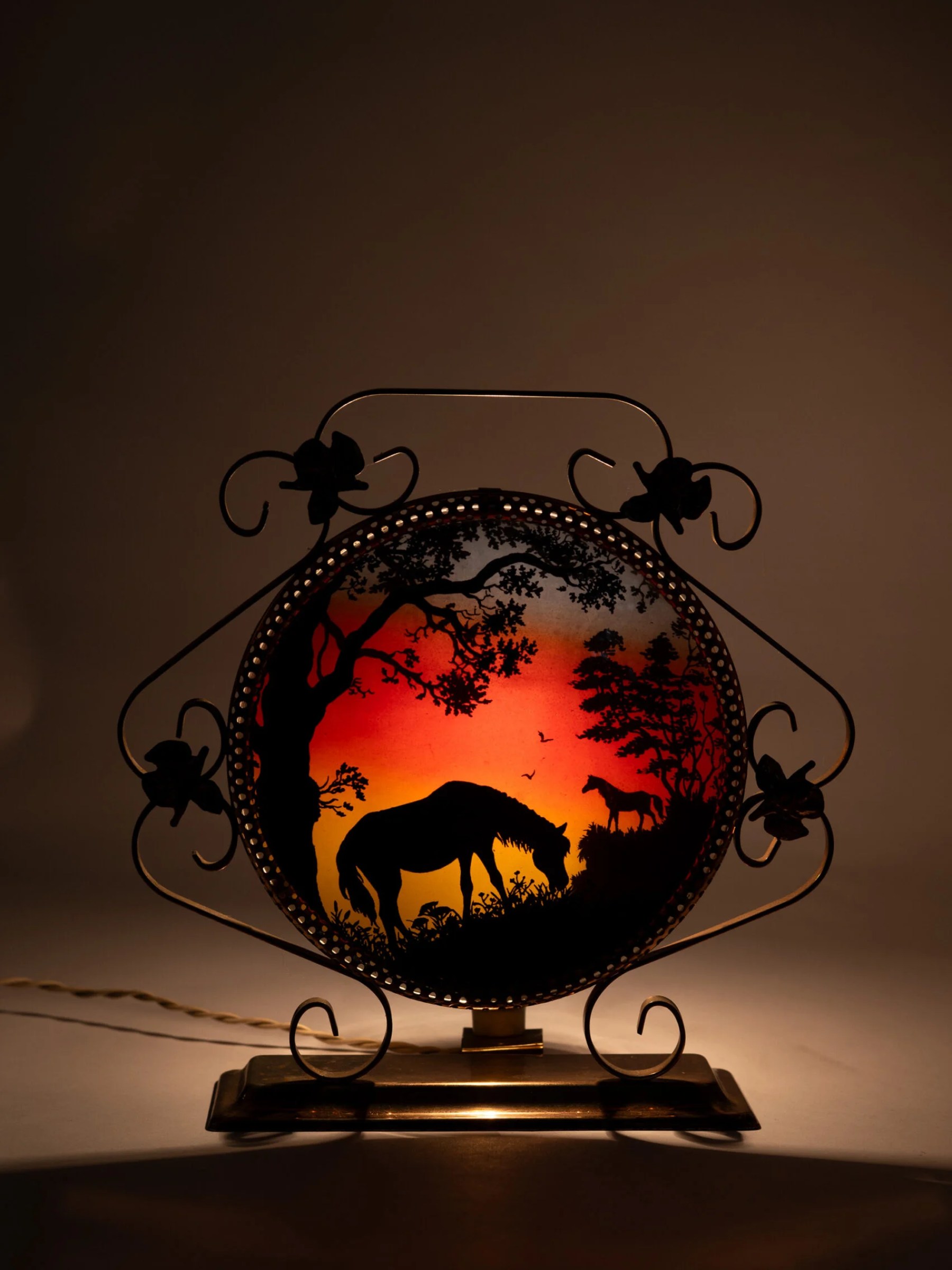 1960s rare fabulous 3D panoramic table lamp