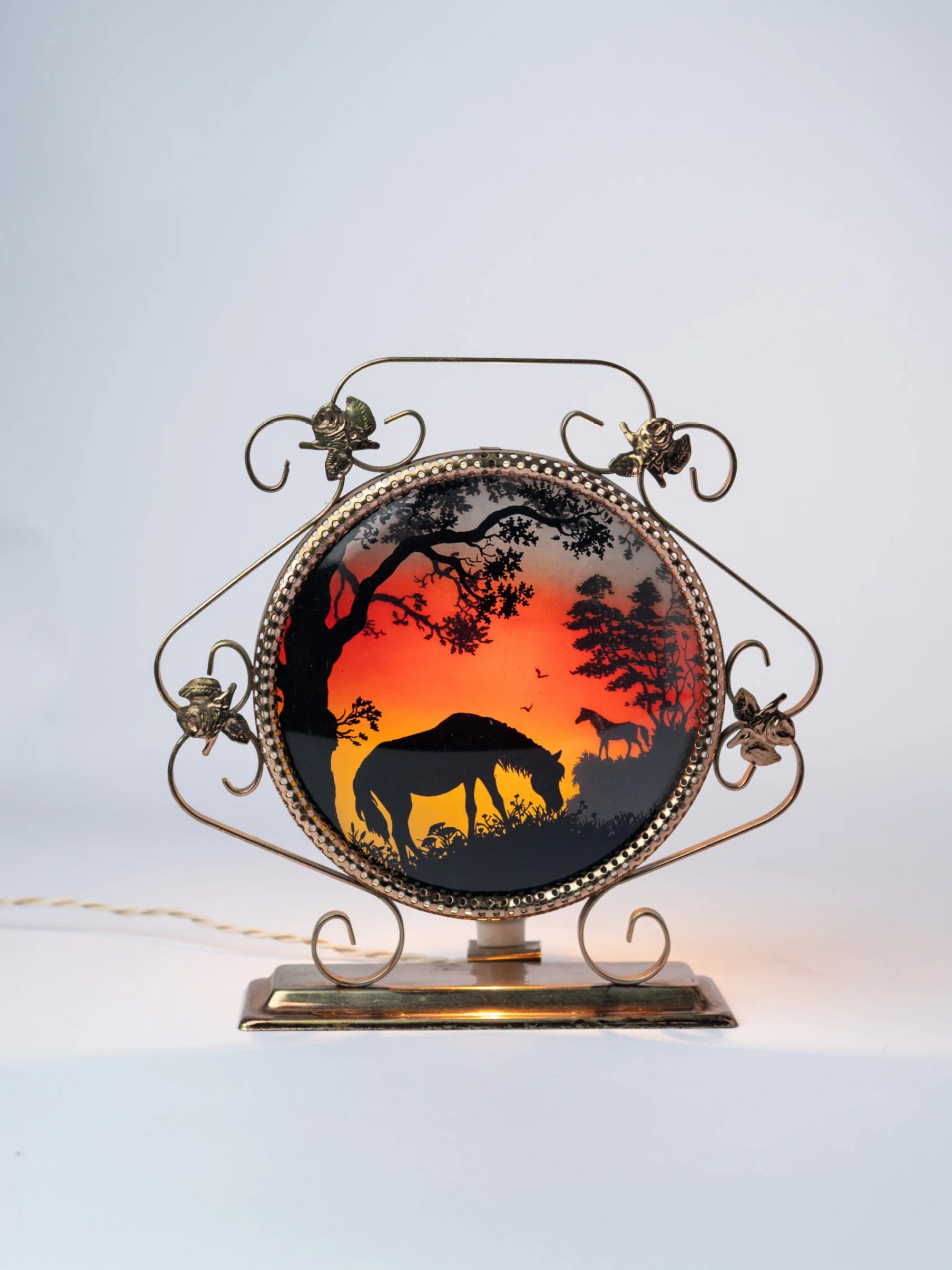 1960s rare fabulous 3D panoramic table lamp