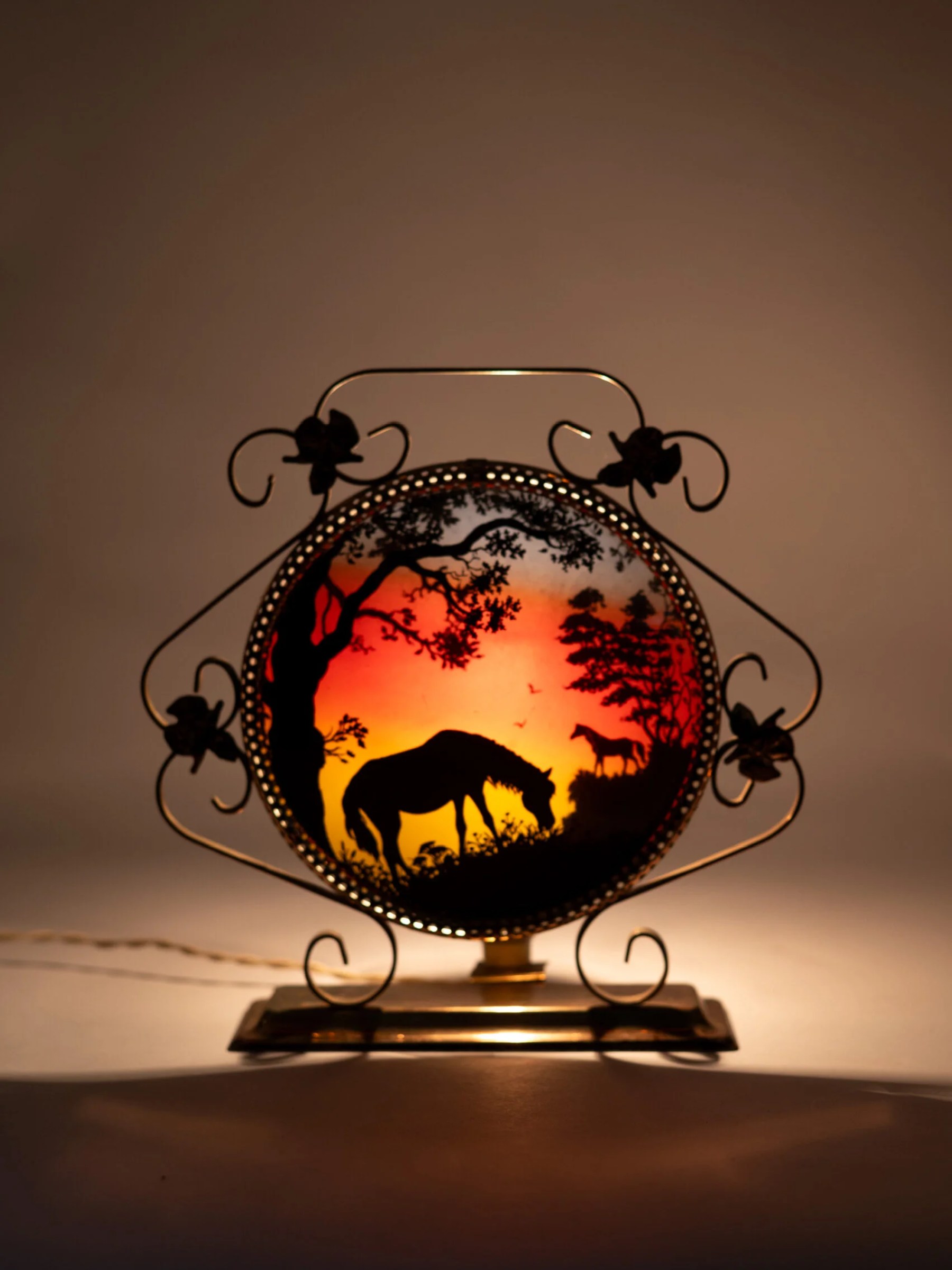 1960s rare fabulous 3D panoramic table lamp
