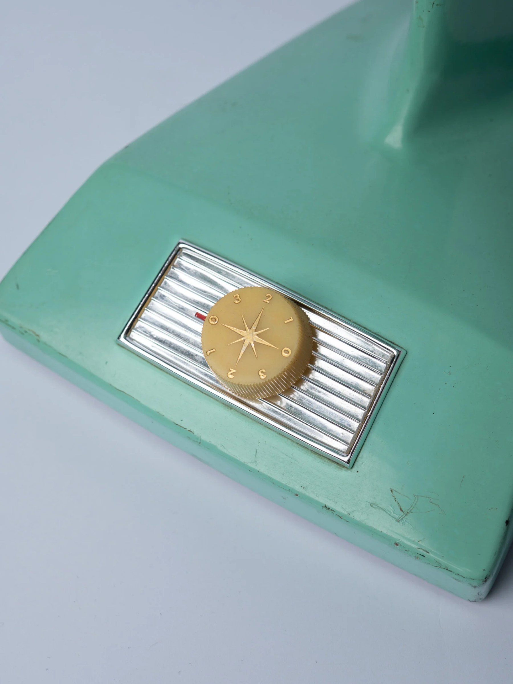1960s ‘Hitachi’ space age atomic MCM pastel green fan