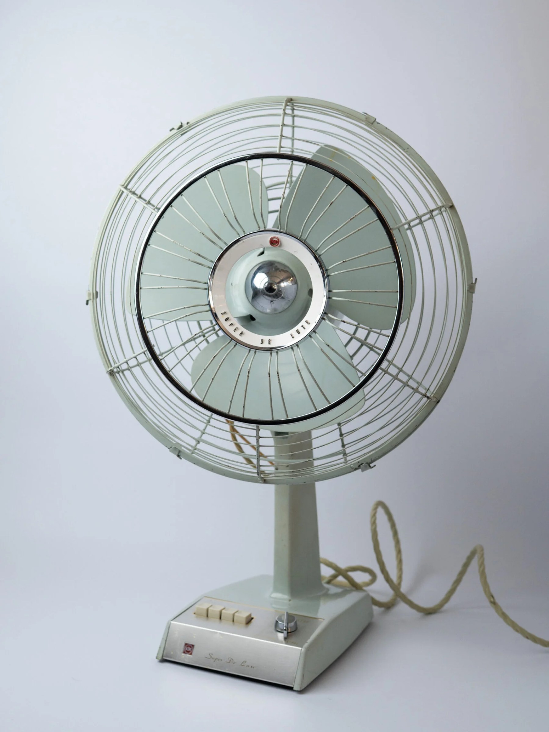 1960s space age atomic MCM grey fan