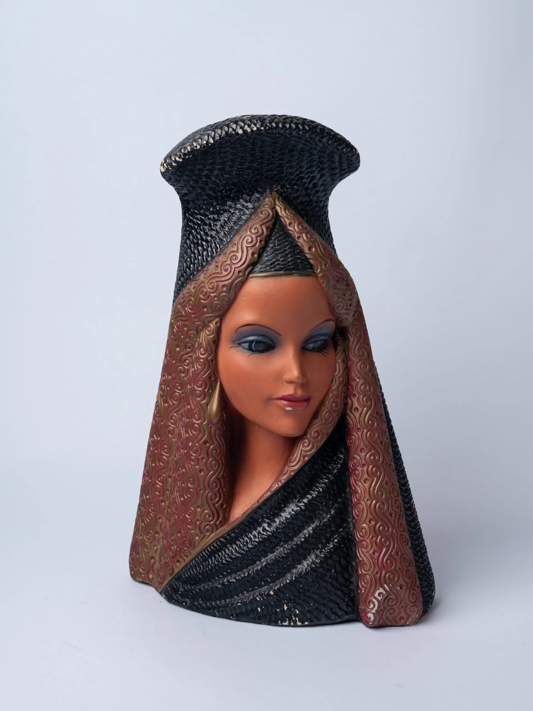 1950s ‘Merlini’ Persian girl chalkware head