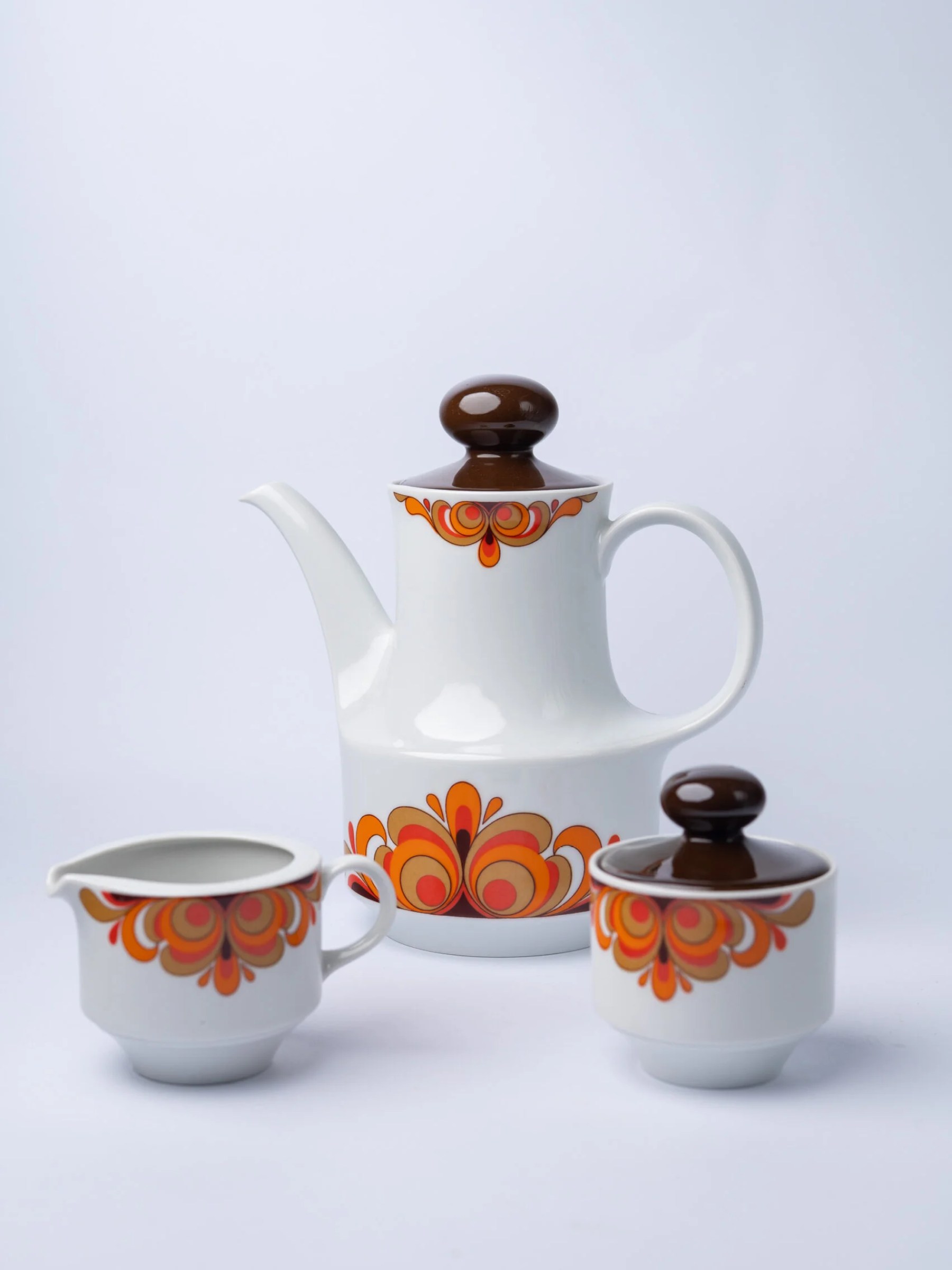 1970s psychedelic design MCM 3-piece tea set