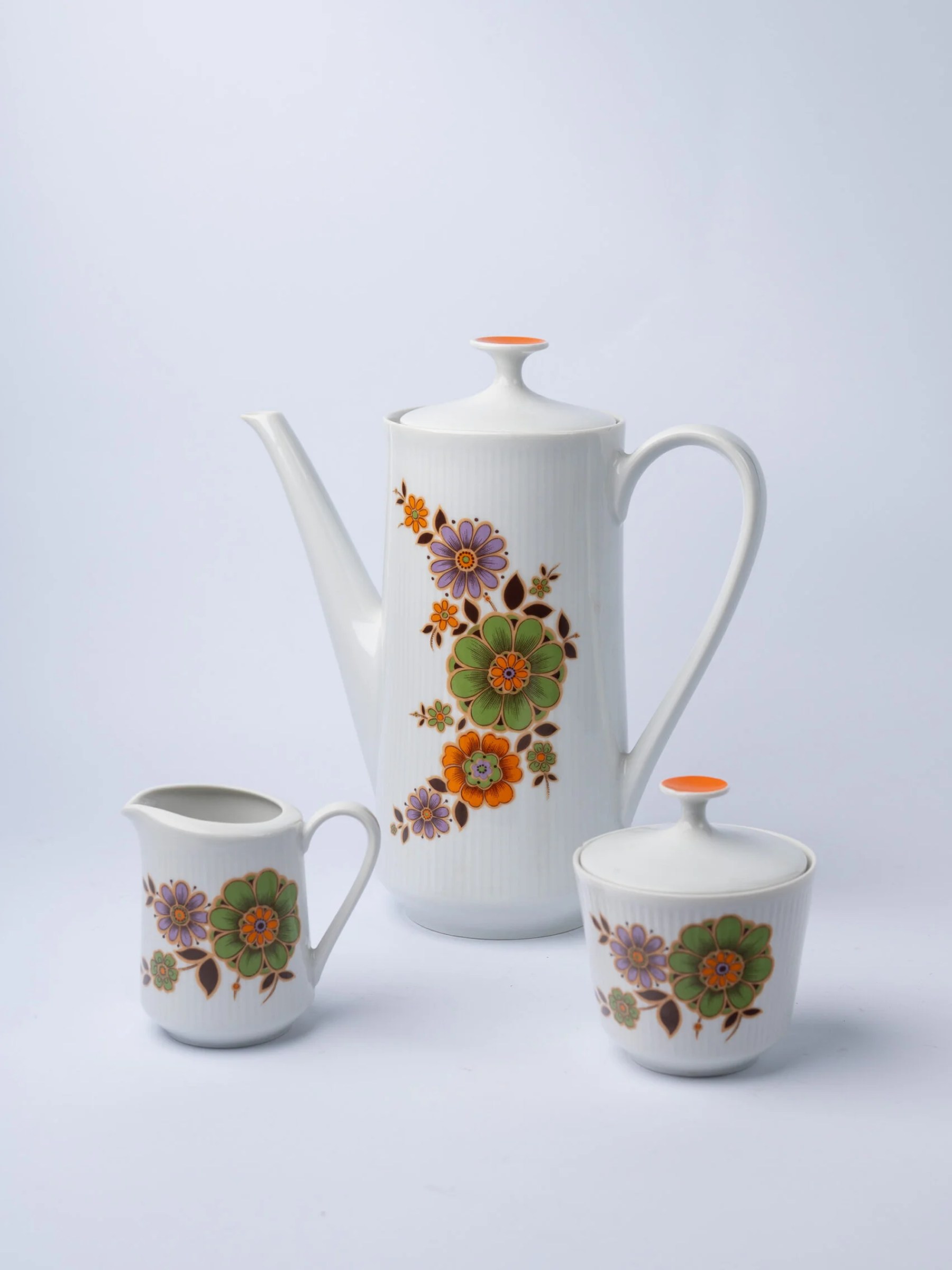 1970s MCM floral design 3-piece tea set