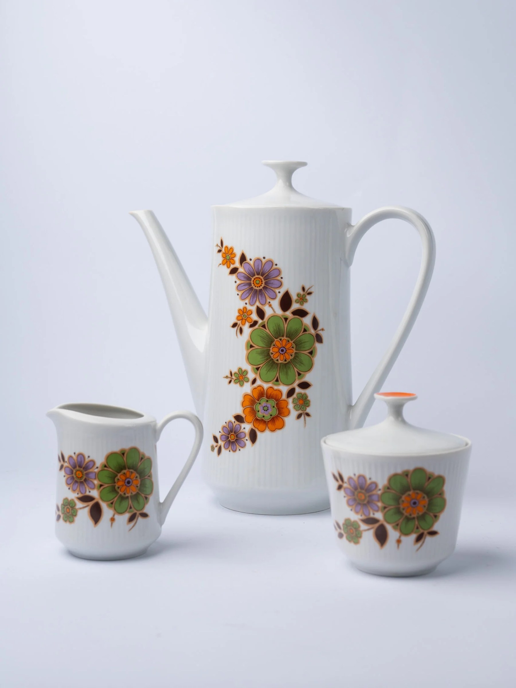 1970s MCM floral design 3-piece tea set