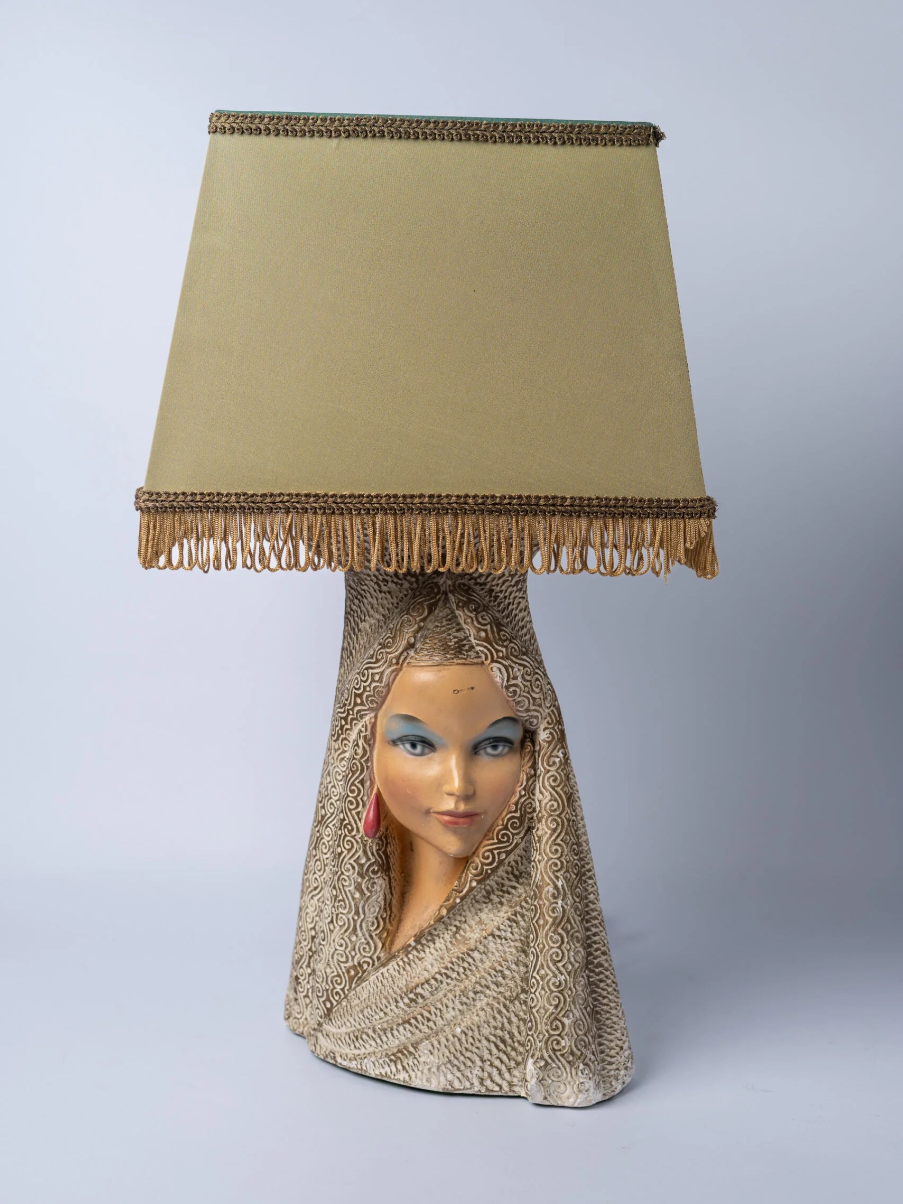 1950s ‘Merlini’ Persian girl chalkware table lamp