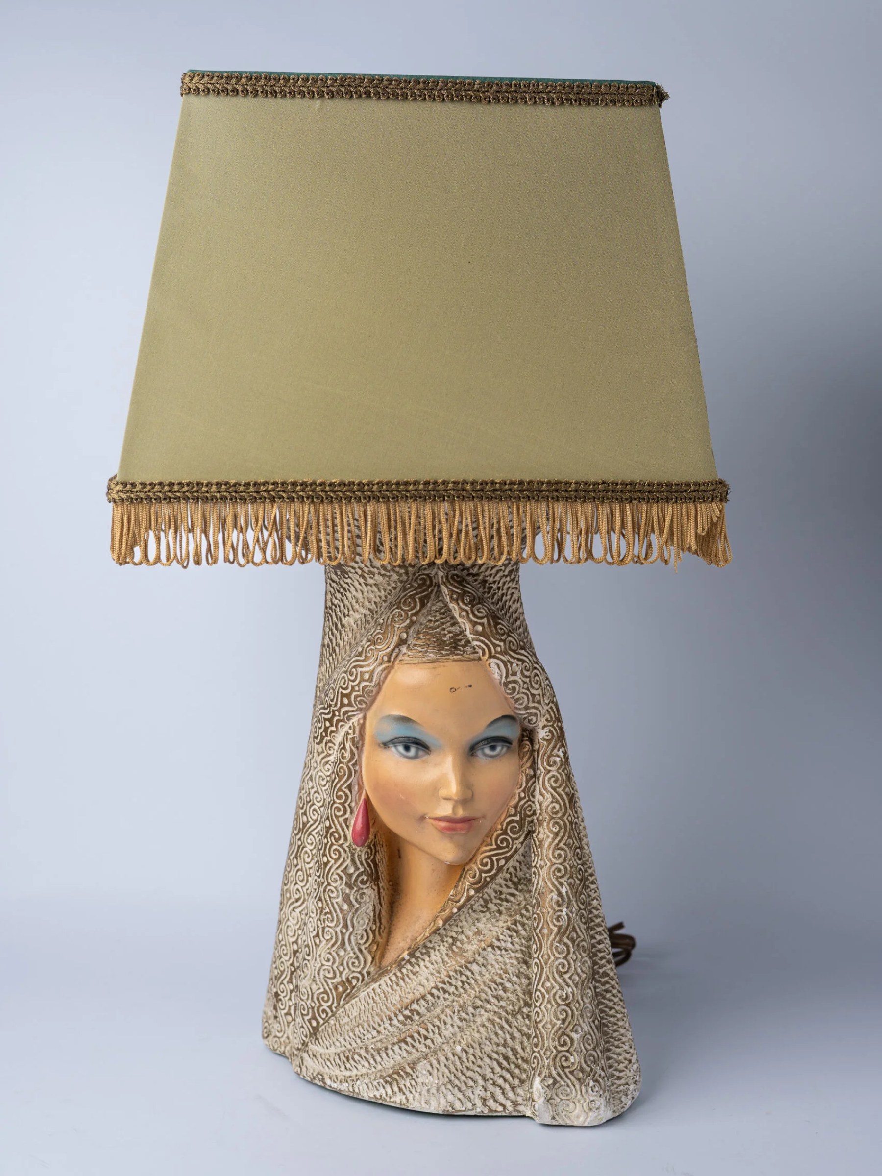 1950s ‘Merlini’ Persian girl chalkware table lamp