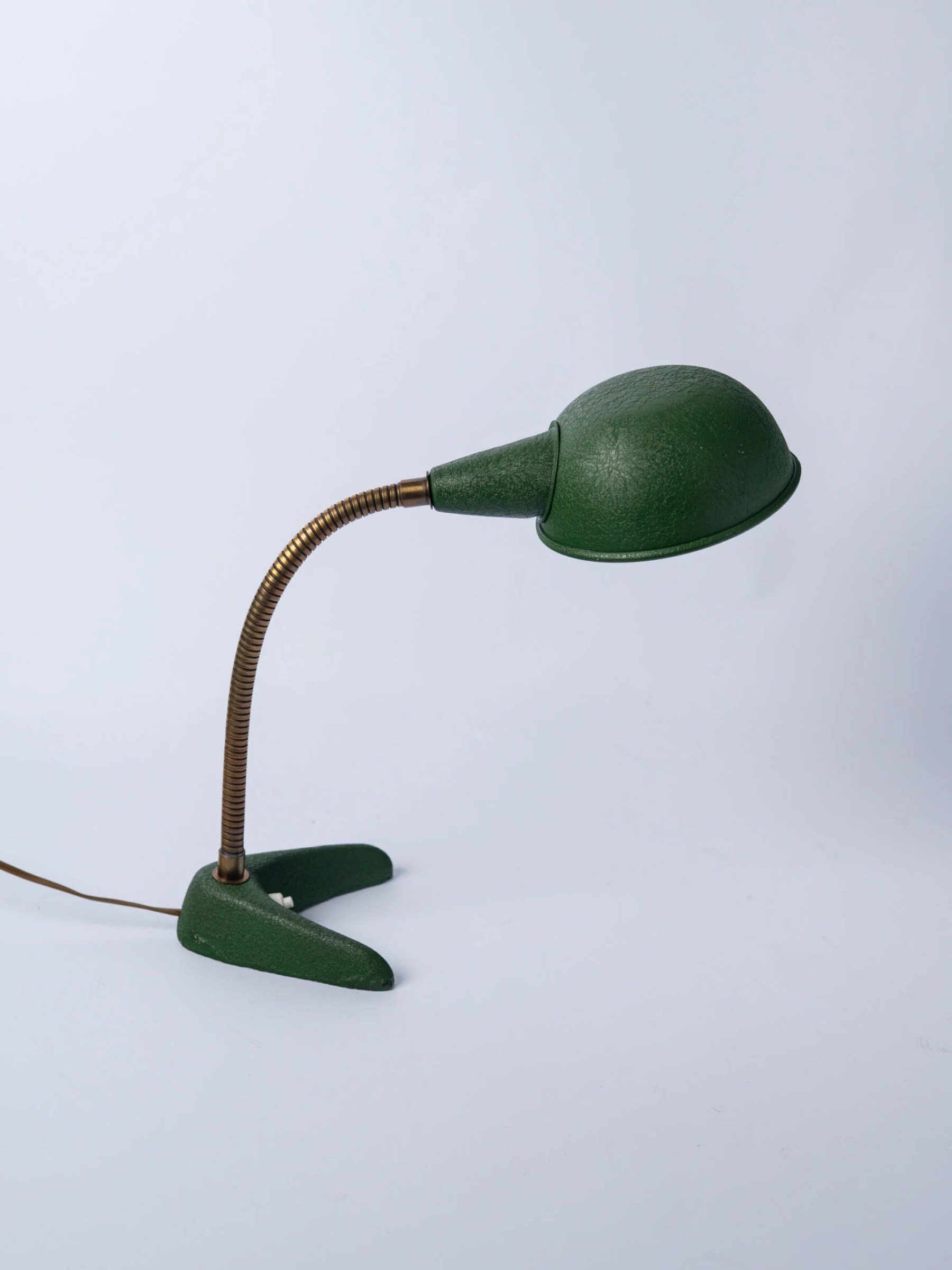 1960s space age MCM olive green desk lamp