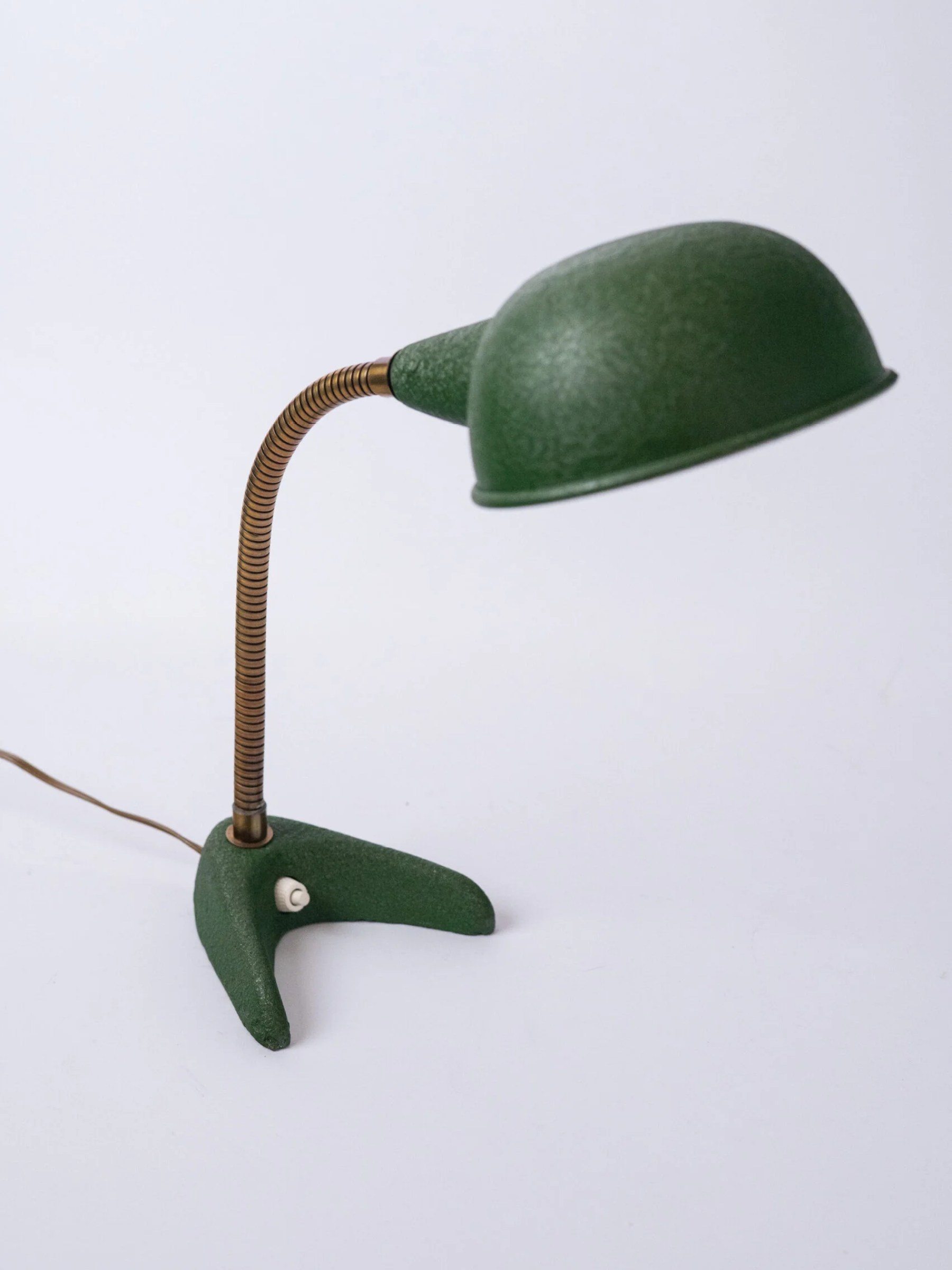 1960s space age MCM olive green desk lamp