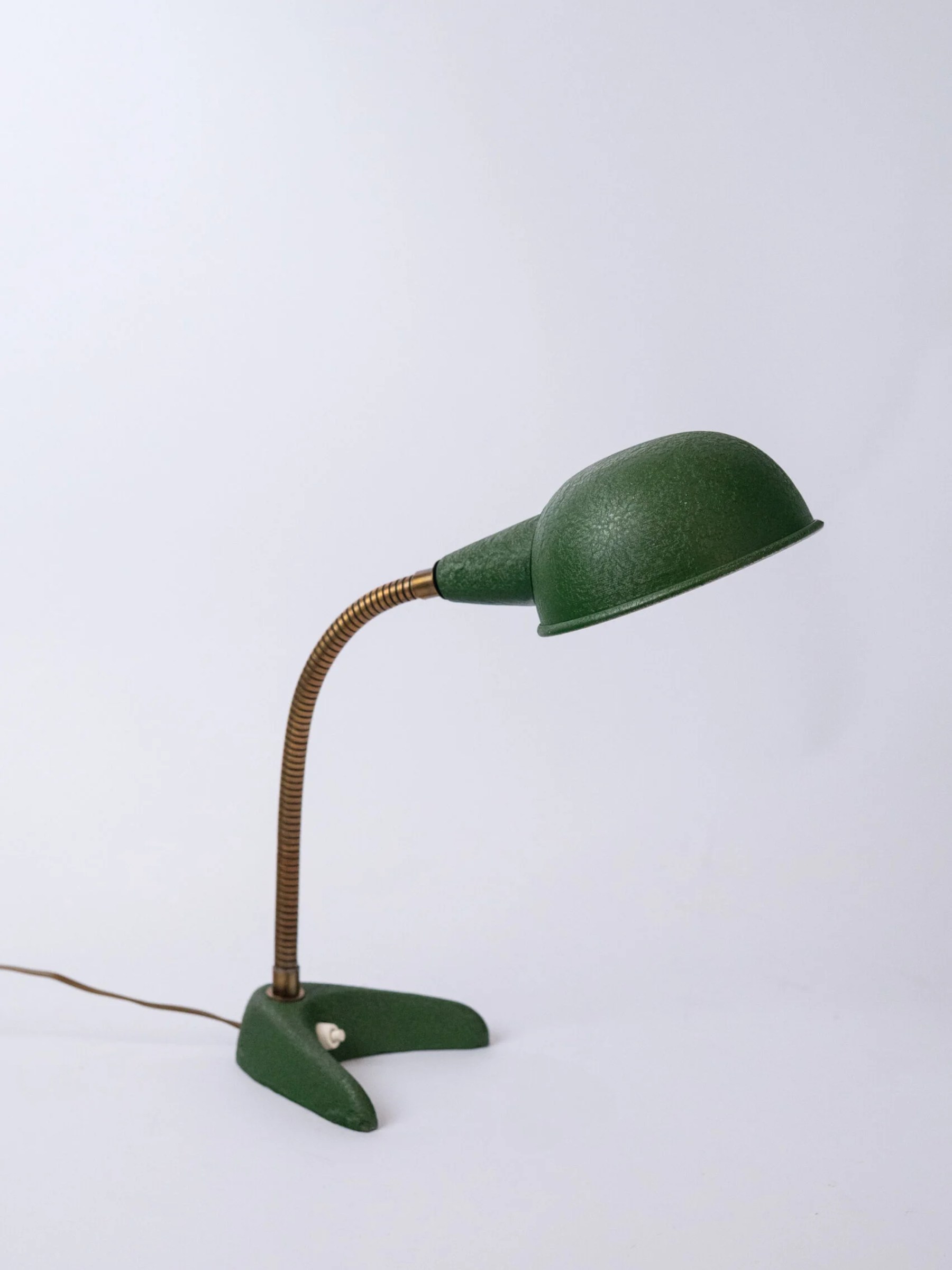 1960s space age MCM olive green desk lamp