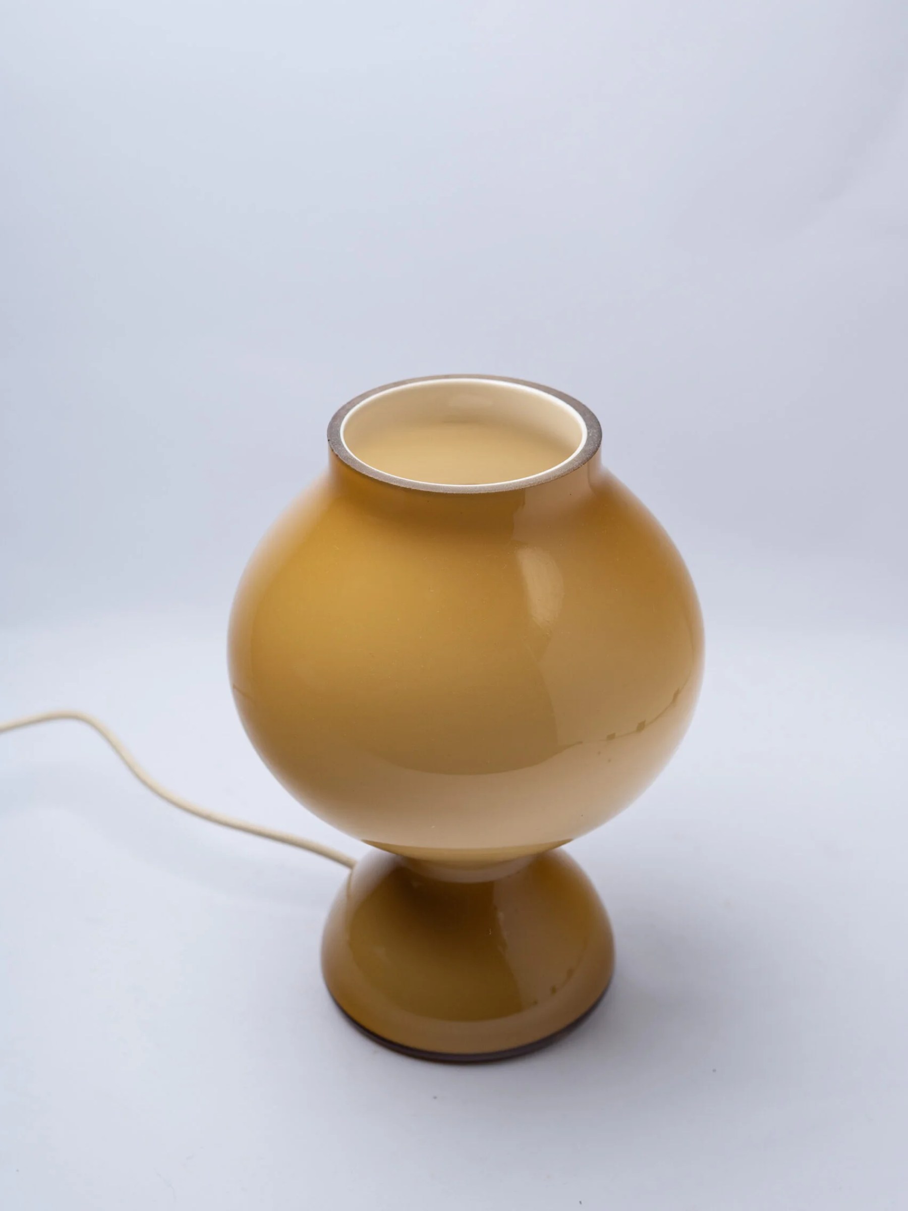 1960s Mid-Century Modern amber opal glass ‘mushroom’ lamp