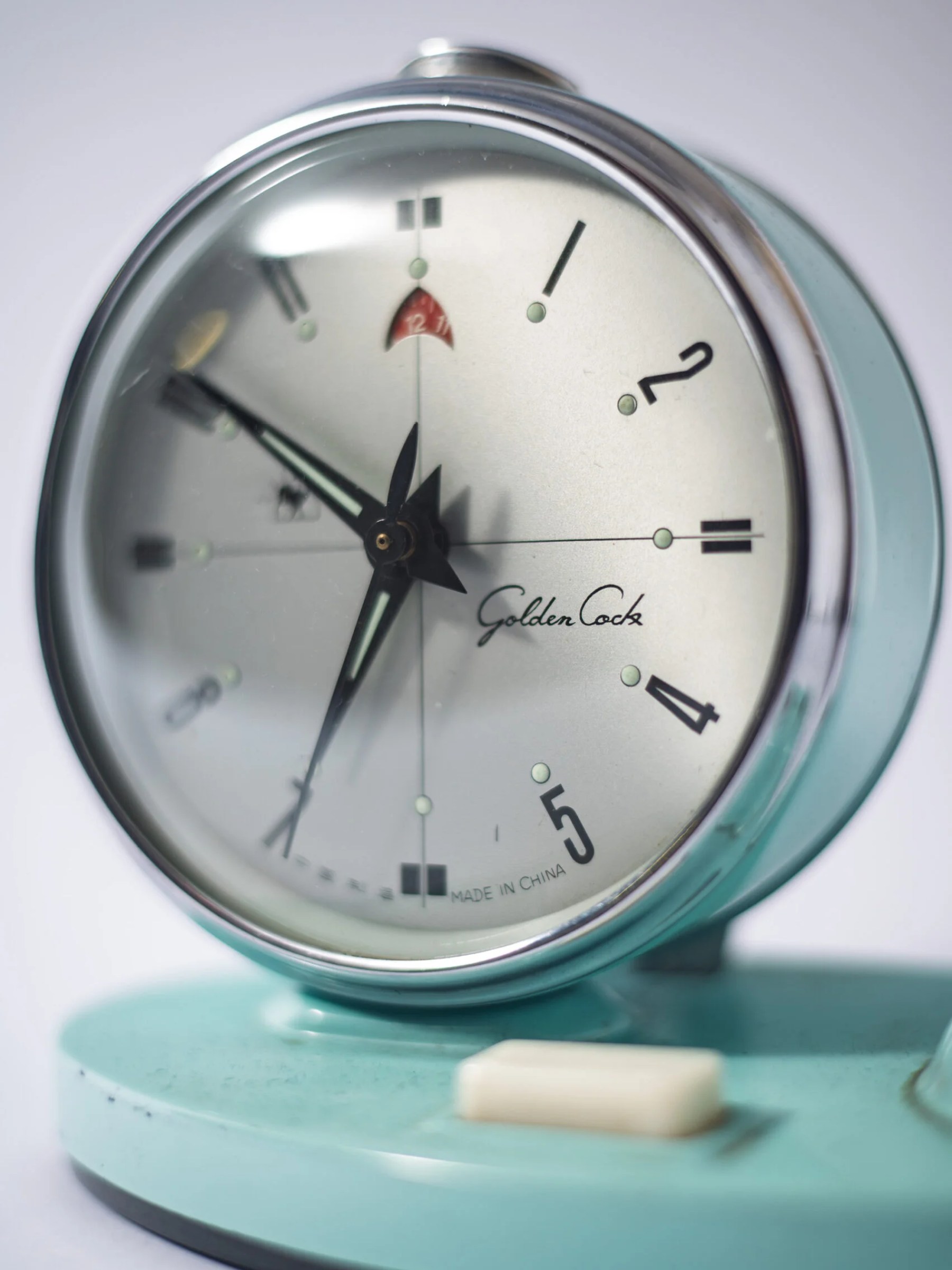 1960s ‘Golden Cock’ table clock with diary