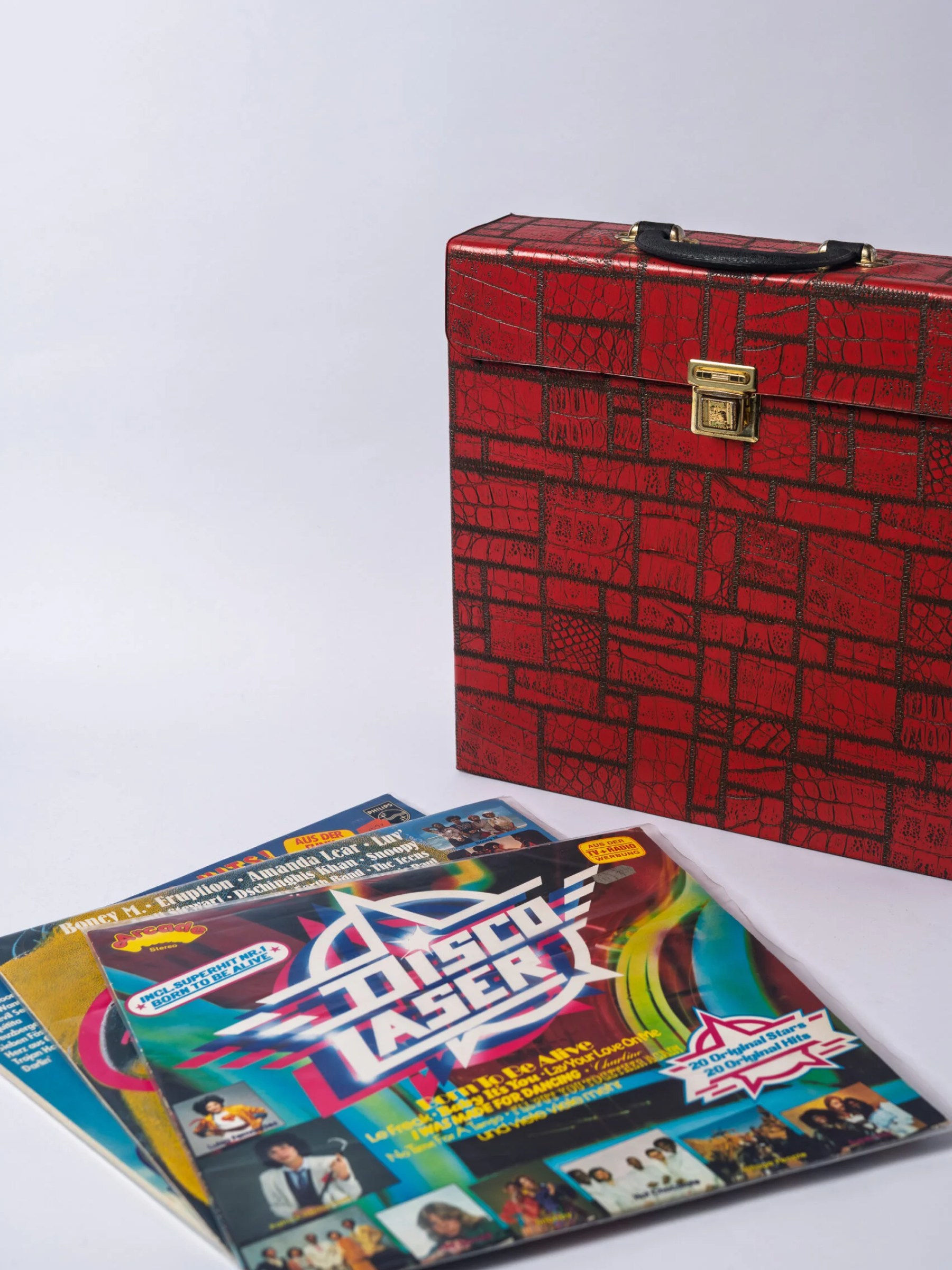1960s Mid-Century Modern 33rpm record carrying case /storage box