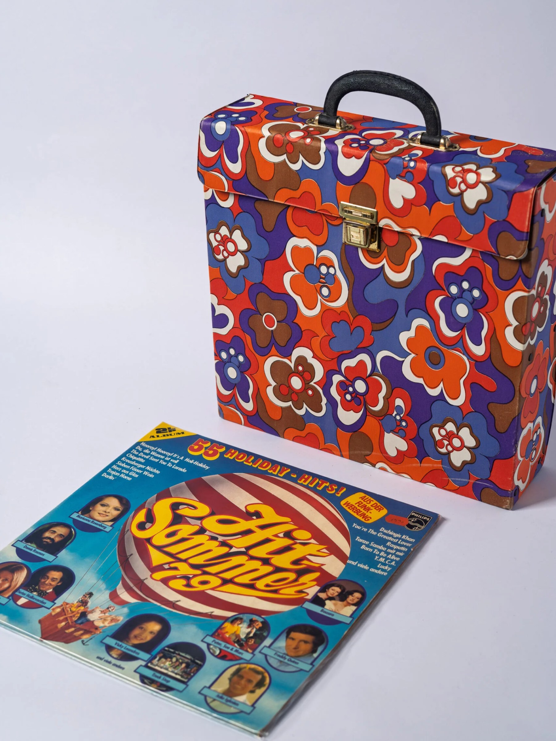 1960s ‘Psychedelic’ 33rpm record carrying case /storage box