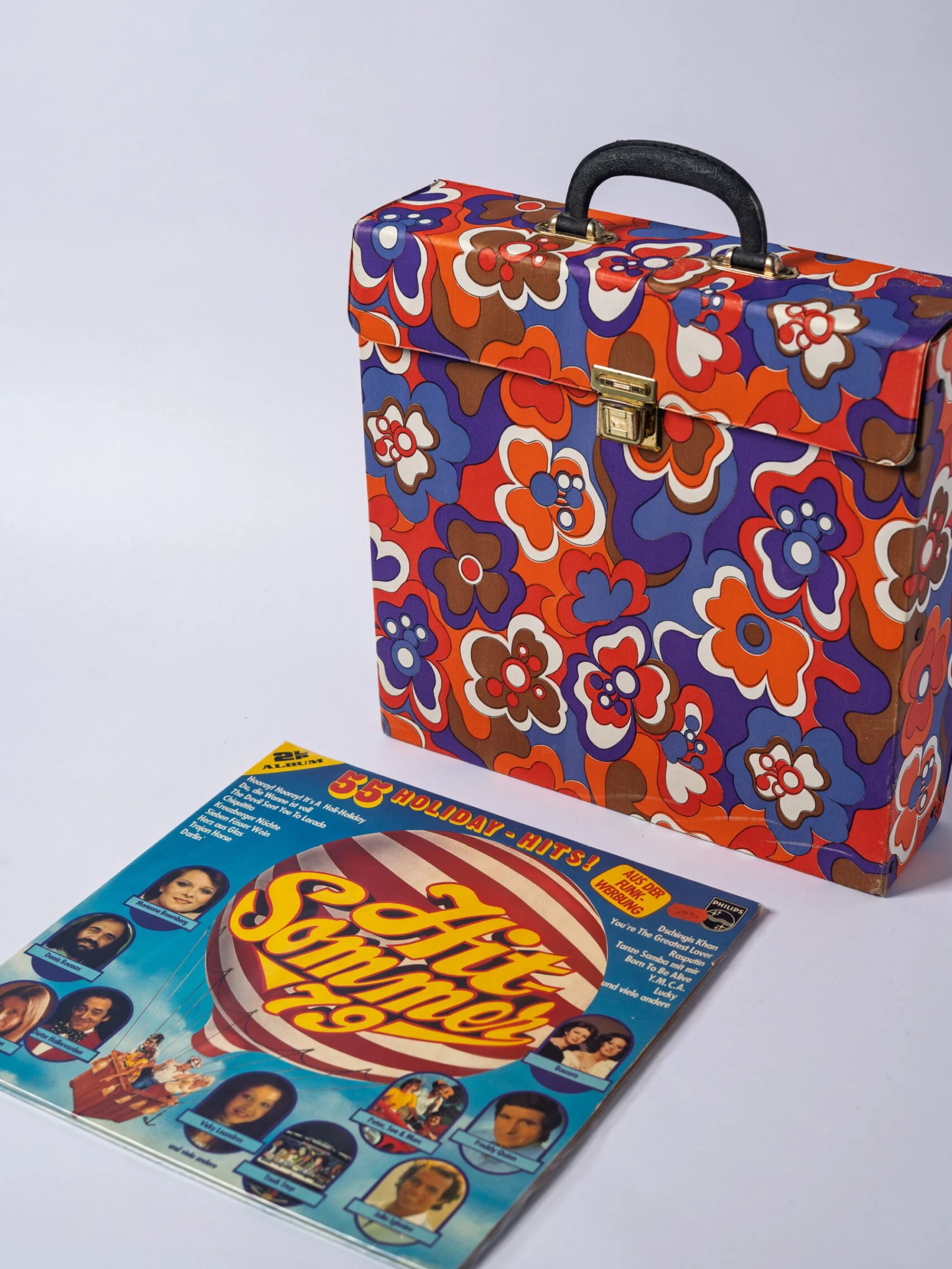 1960s ‘Psychedelic’ 33rpm record carrying case /storage box