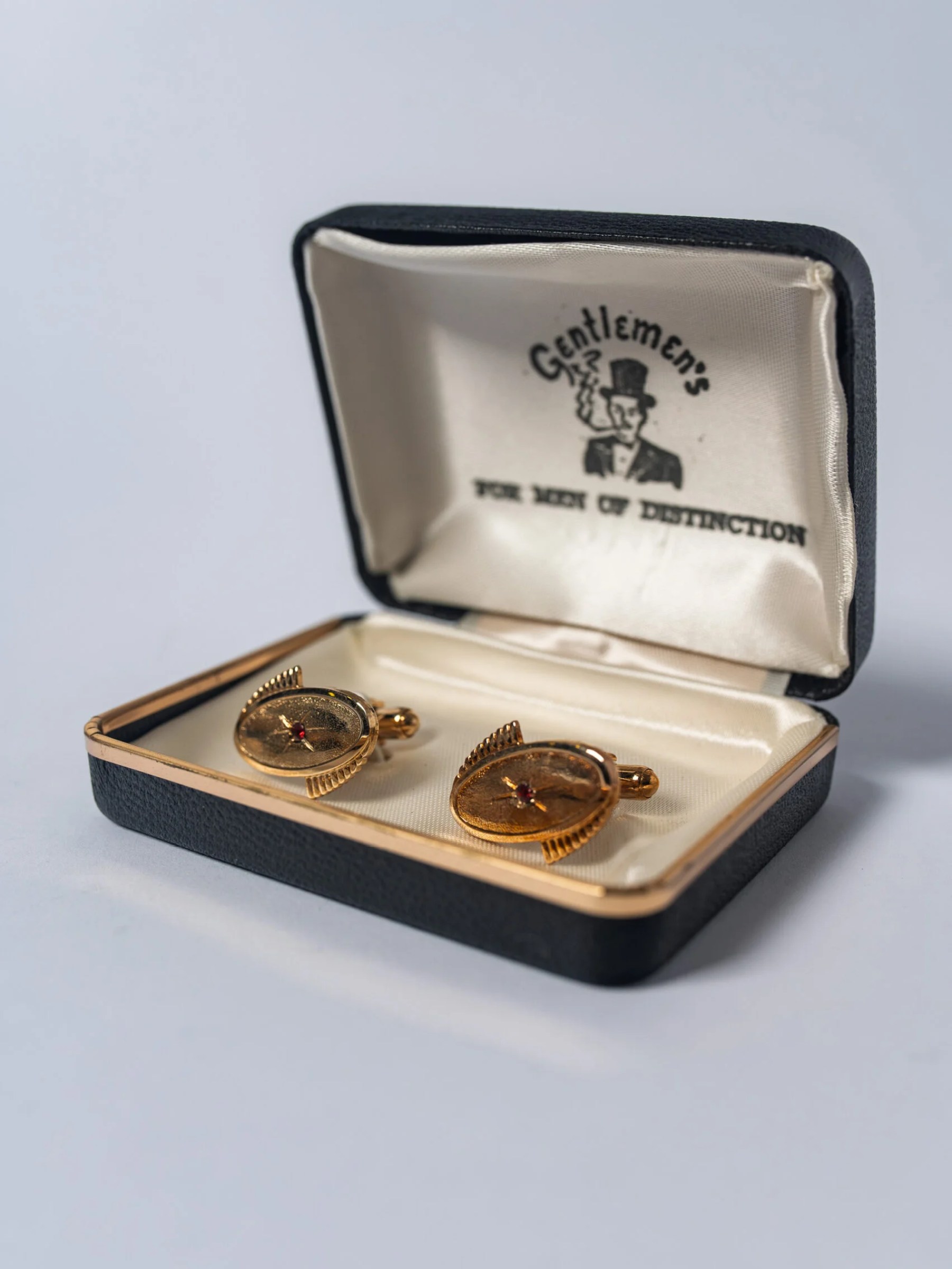 1960s ‘atomic’ Mid-Century Modern men’s cufflinks in original box