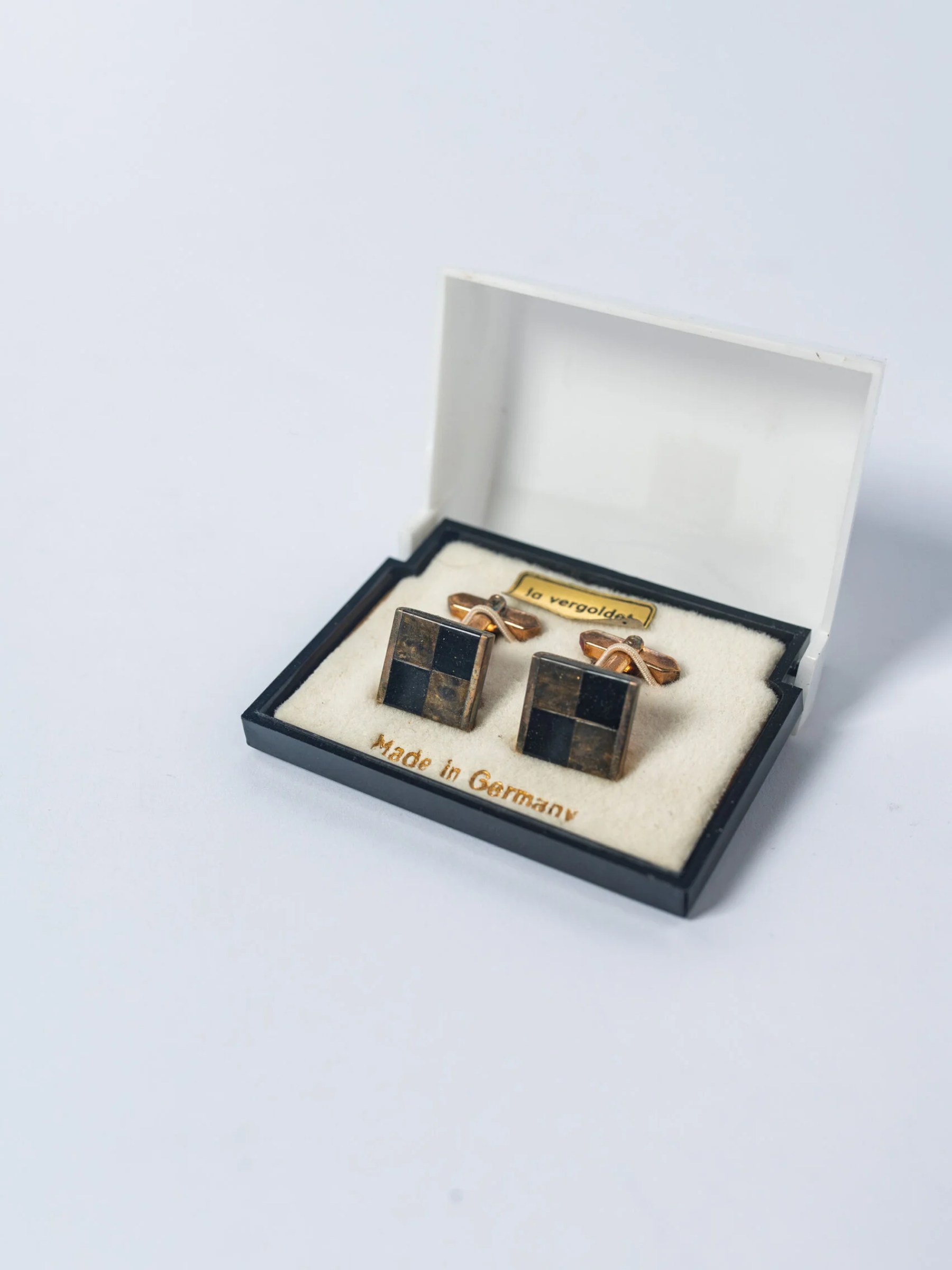 1960s Mid-Century Modern men’s cufflinks in original box