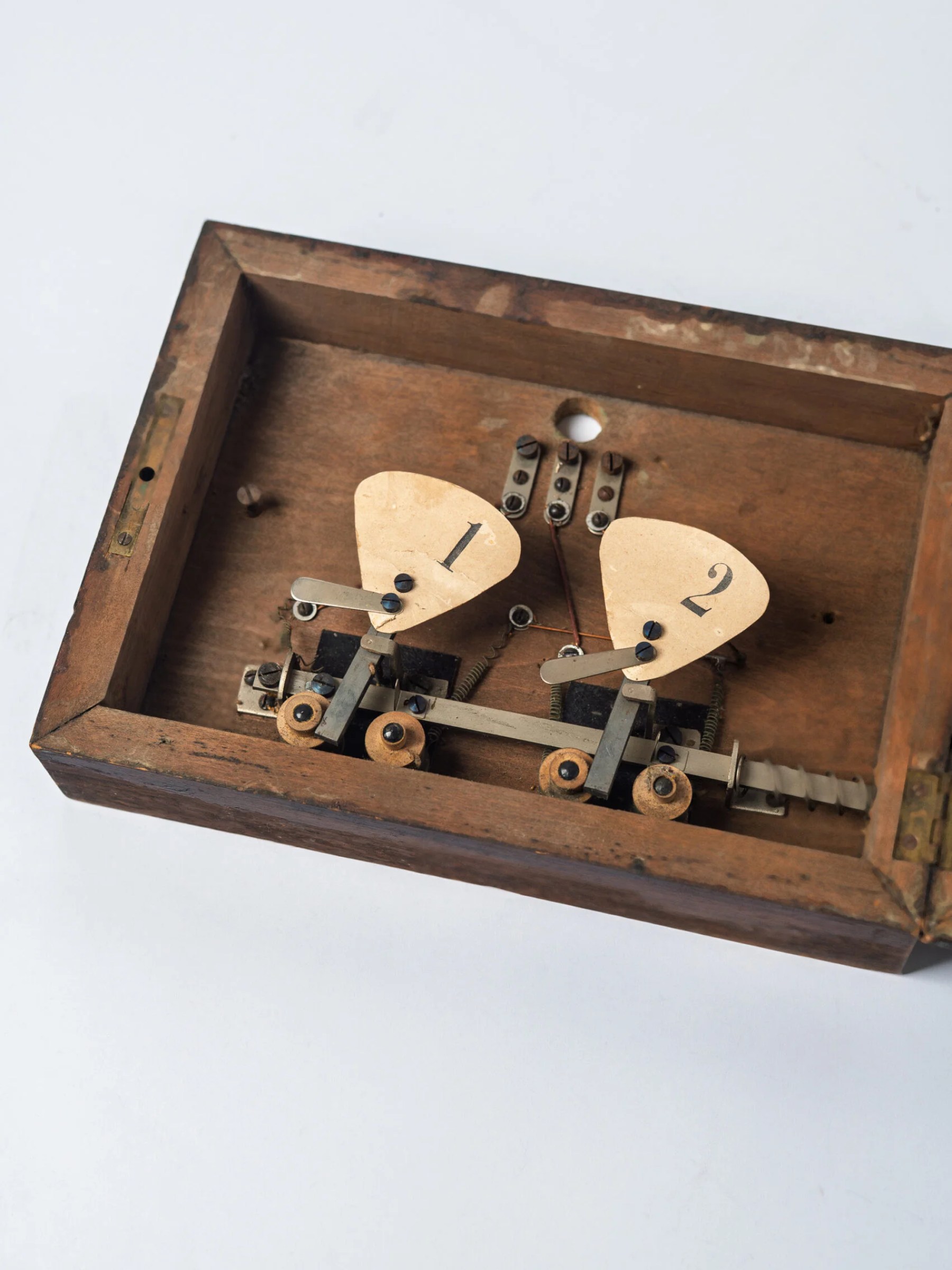 Early 1900s servant’s – butler’s bell box in wood & glass