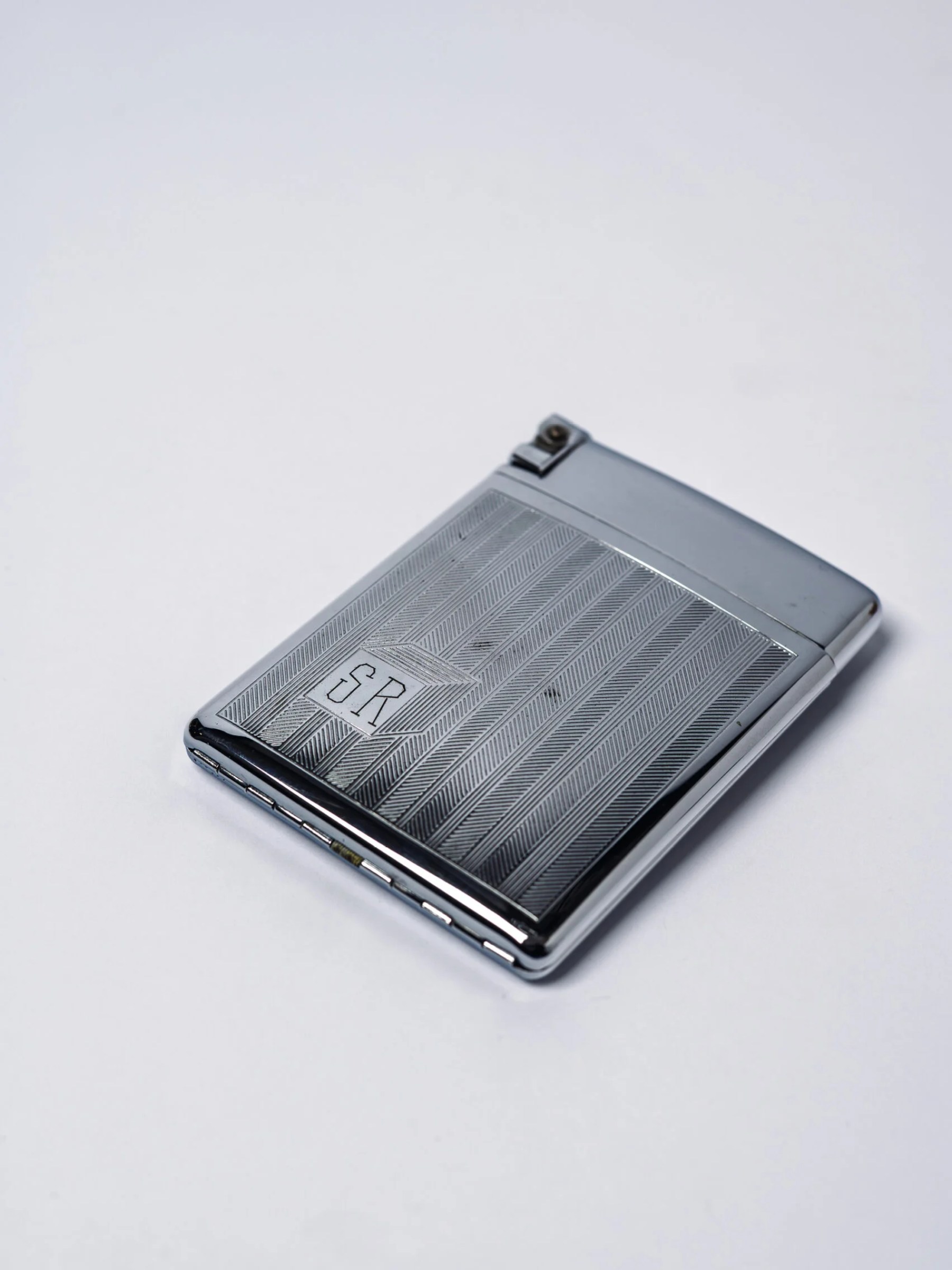 1940s ‘Royal Case-Lite’ chrome cigarette case & lighter in original box