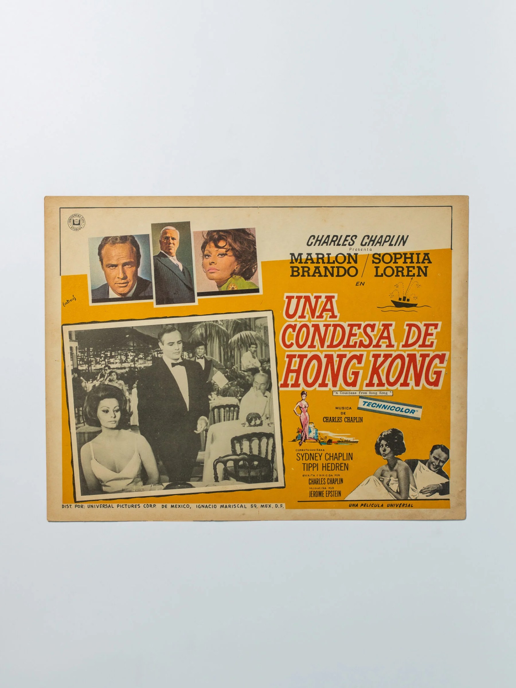 1967 ‘A Countess From Hong Kong’ Sophia Loren Marlon Brando movie lobby card