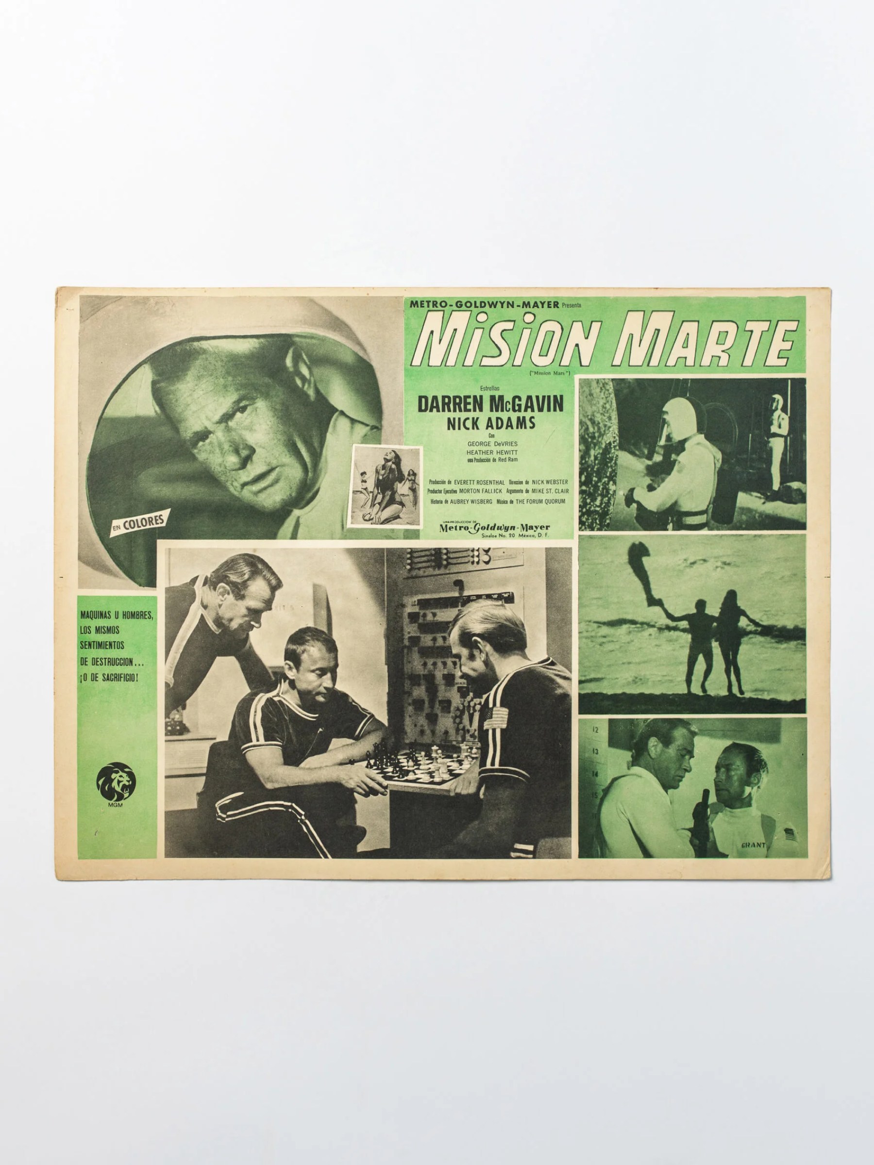 1968 space age ‘Mission Mars’ Sci-Fi movie lobby card