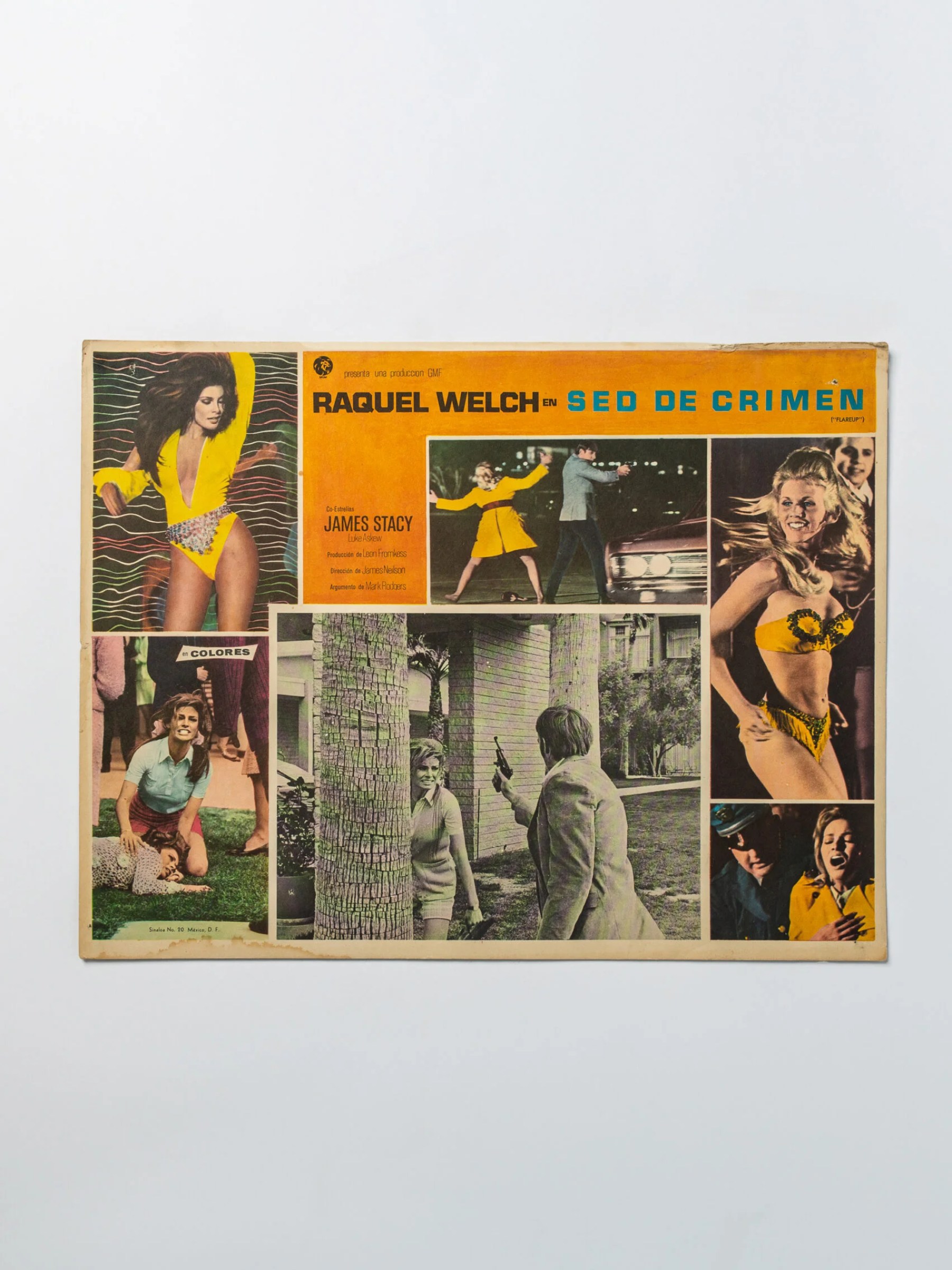 1969 ‘Flareup’ crime thriller movie lobby card – Raquel Welch