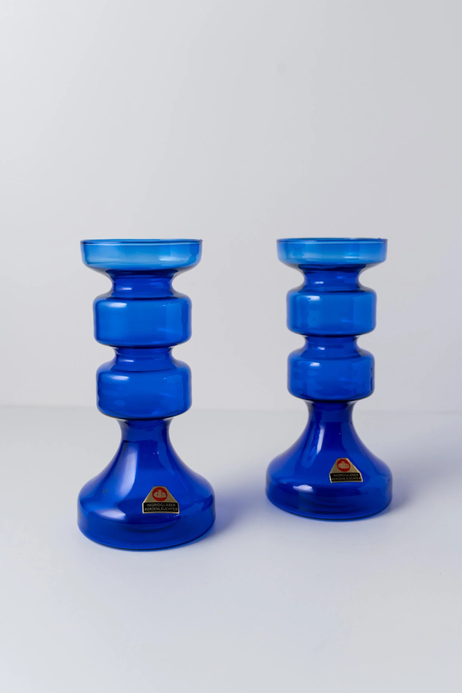 1960s ‘Ingridgläser’ NOS candlesticks