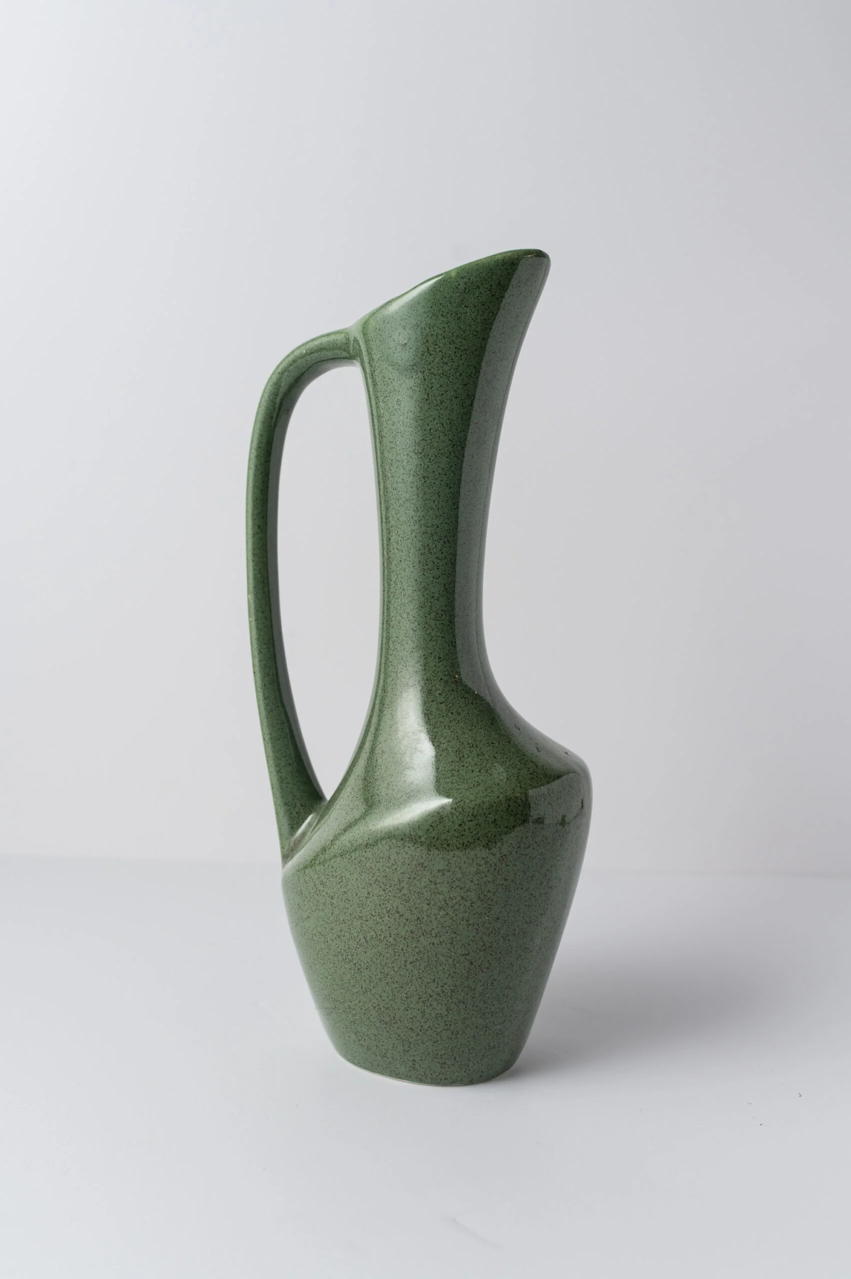 1960s stylish green ceramic art vase