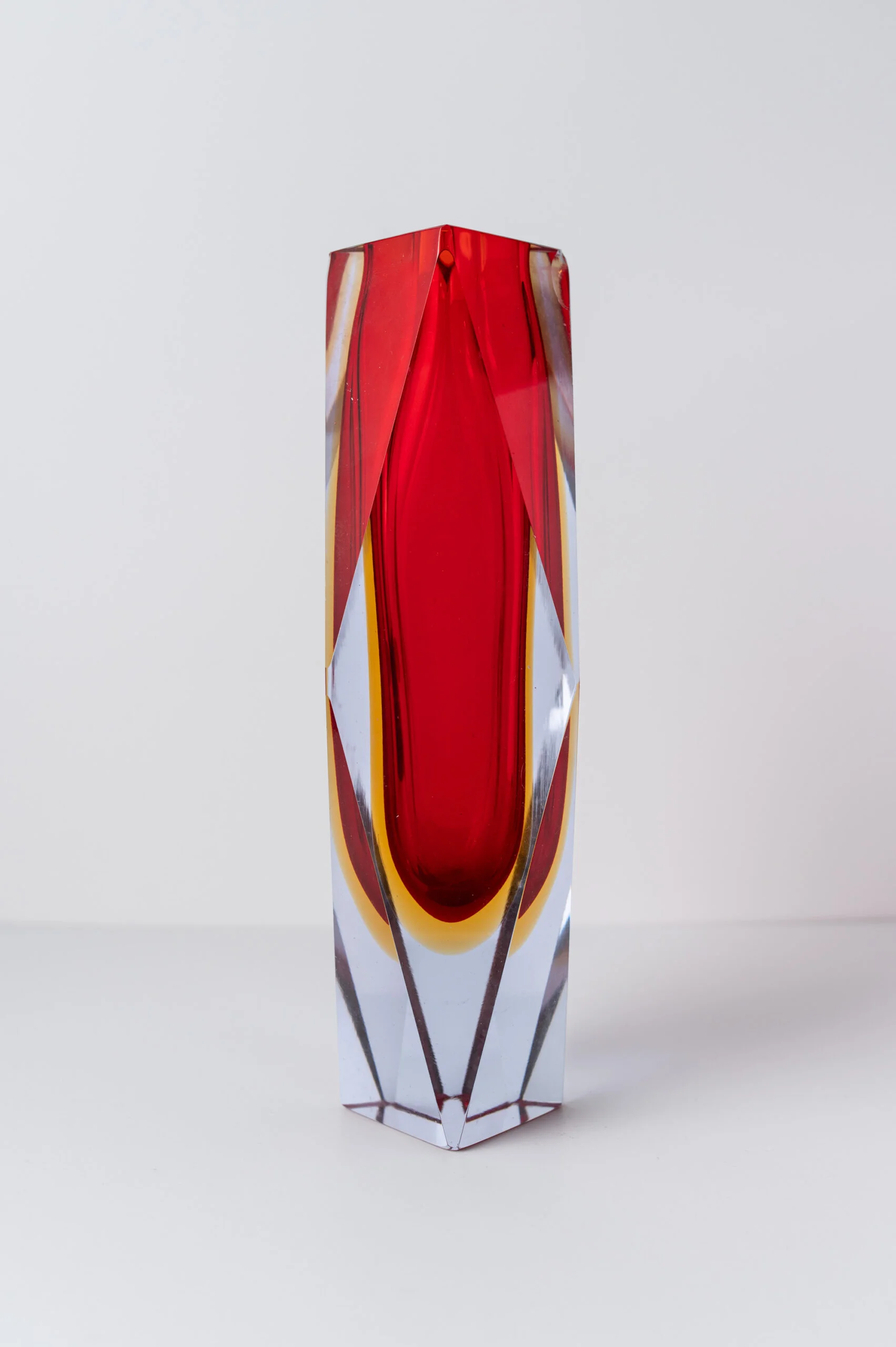 1960s Murano ‘Sommerso’ red vase