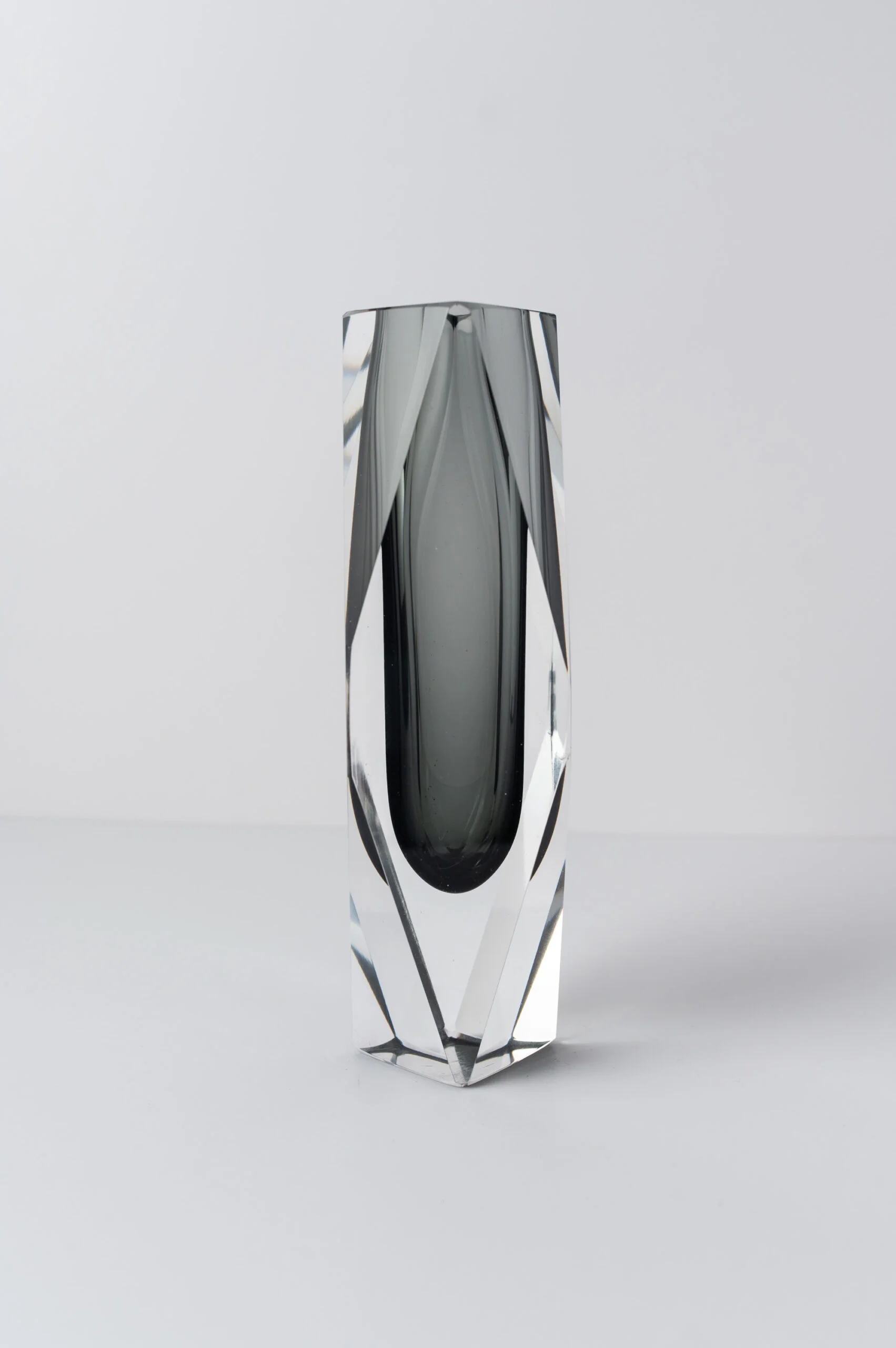 1960s Murano ‘Sommerso’ gray vase