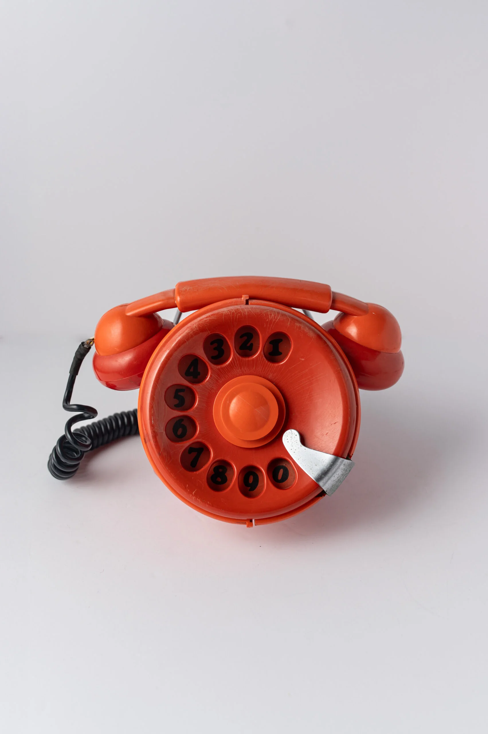 1970s ‘Bobo’ orange telephone by Sergio Todeschini for Telcer