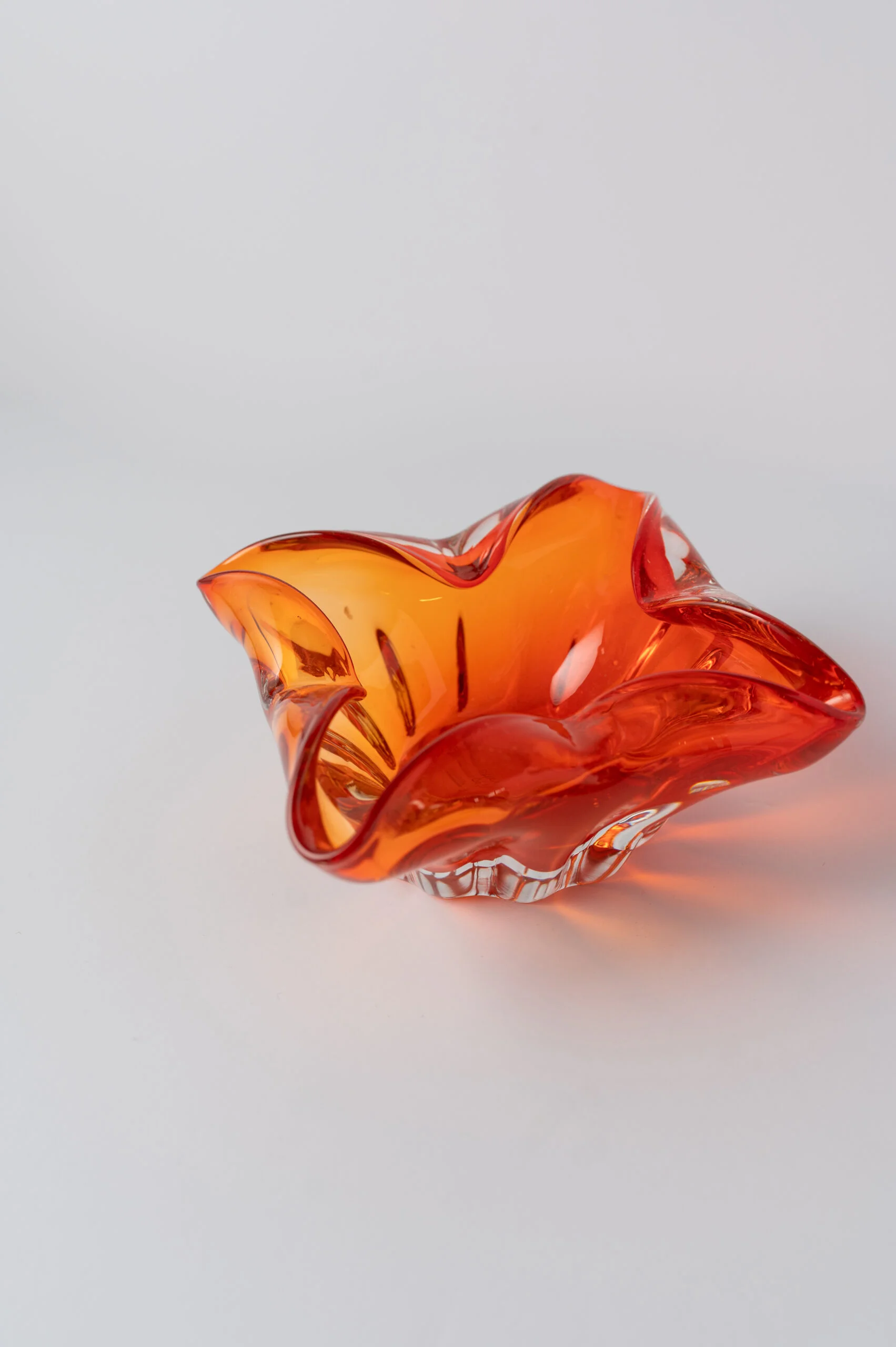 1960s orange Murano glass ashtray