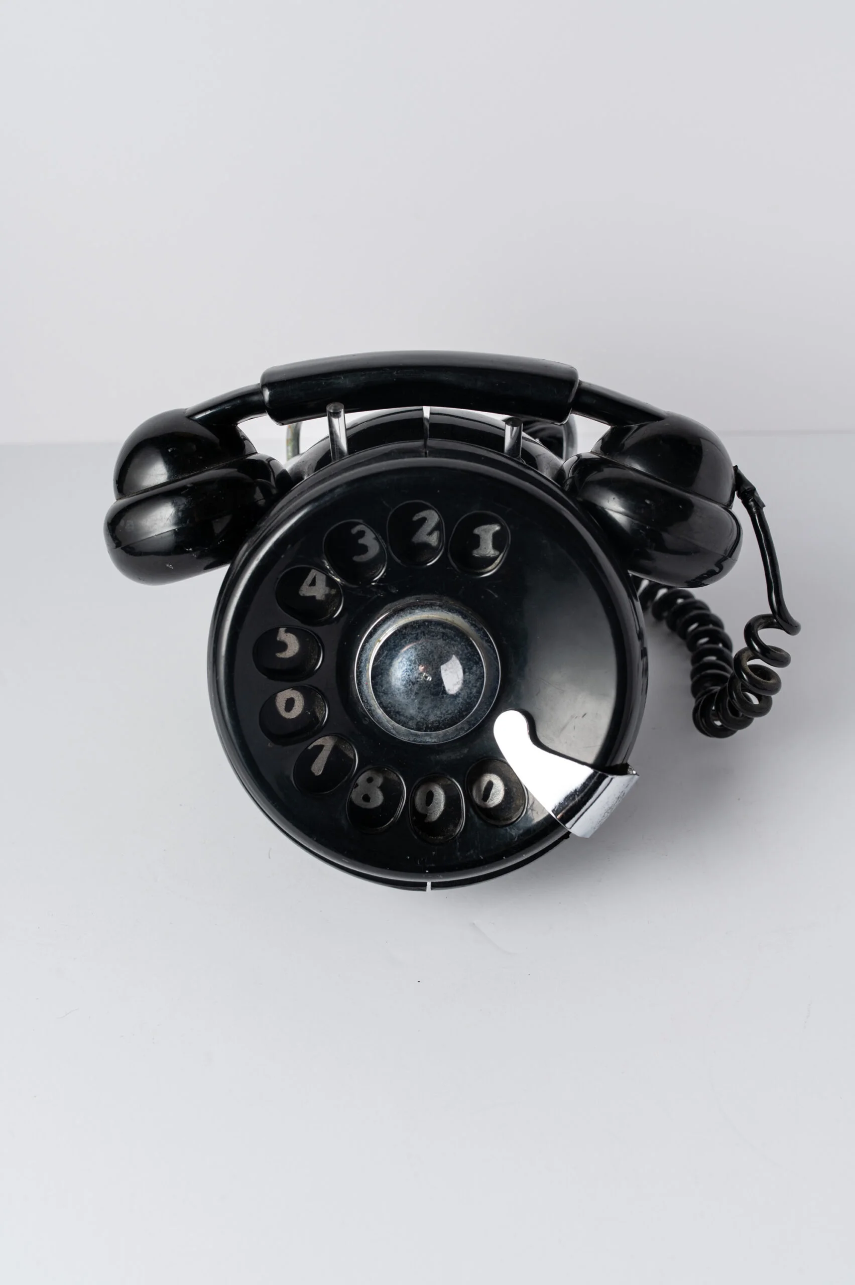 1970s black ‘Bobo’ telephone by Sergio Todeschini for ‘Telcer’