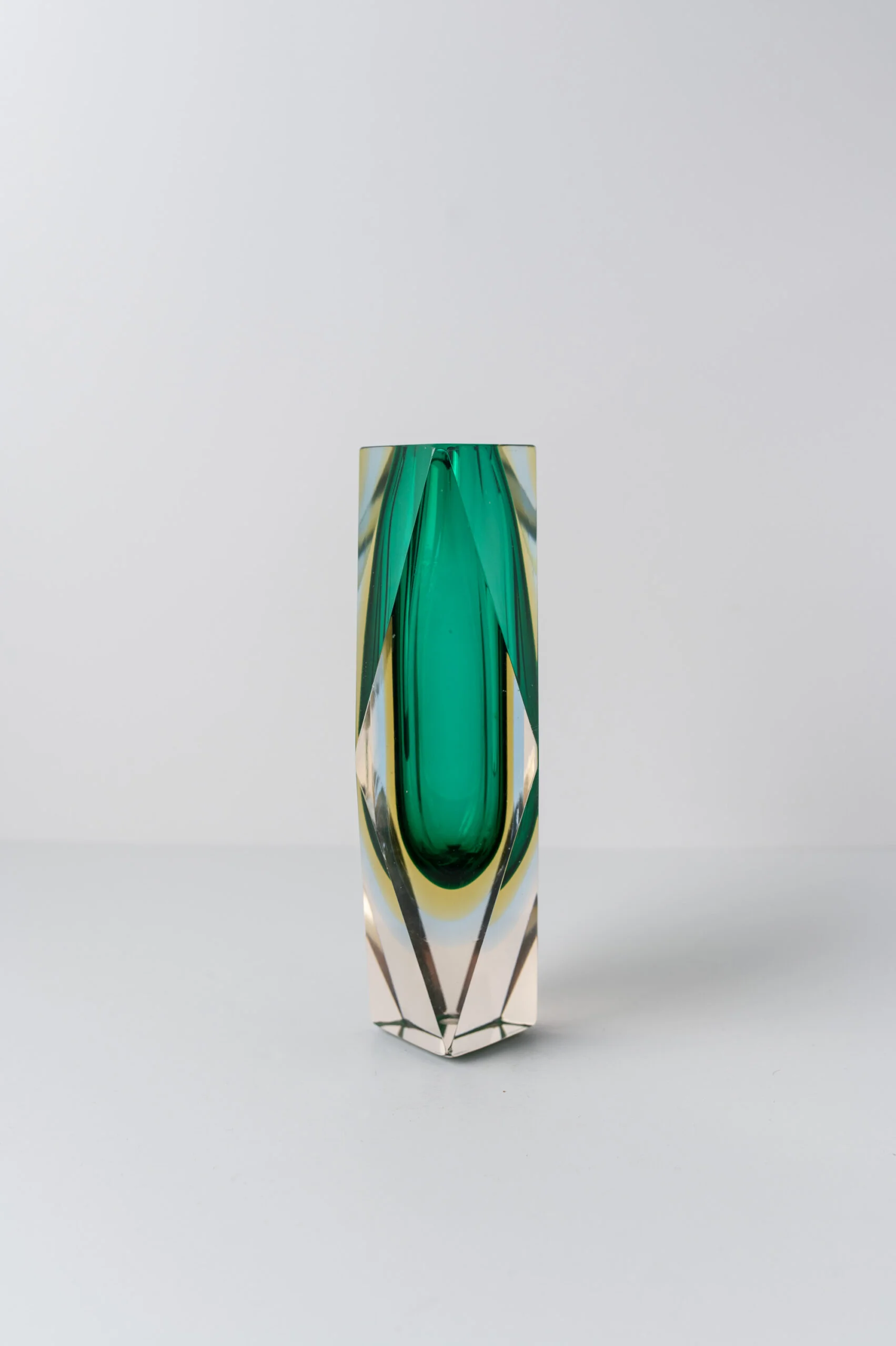 1960s Murano ‘Sommerso’ green vase