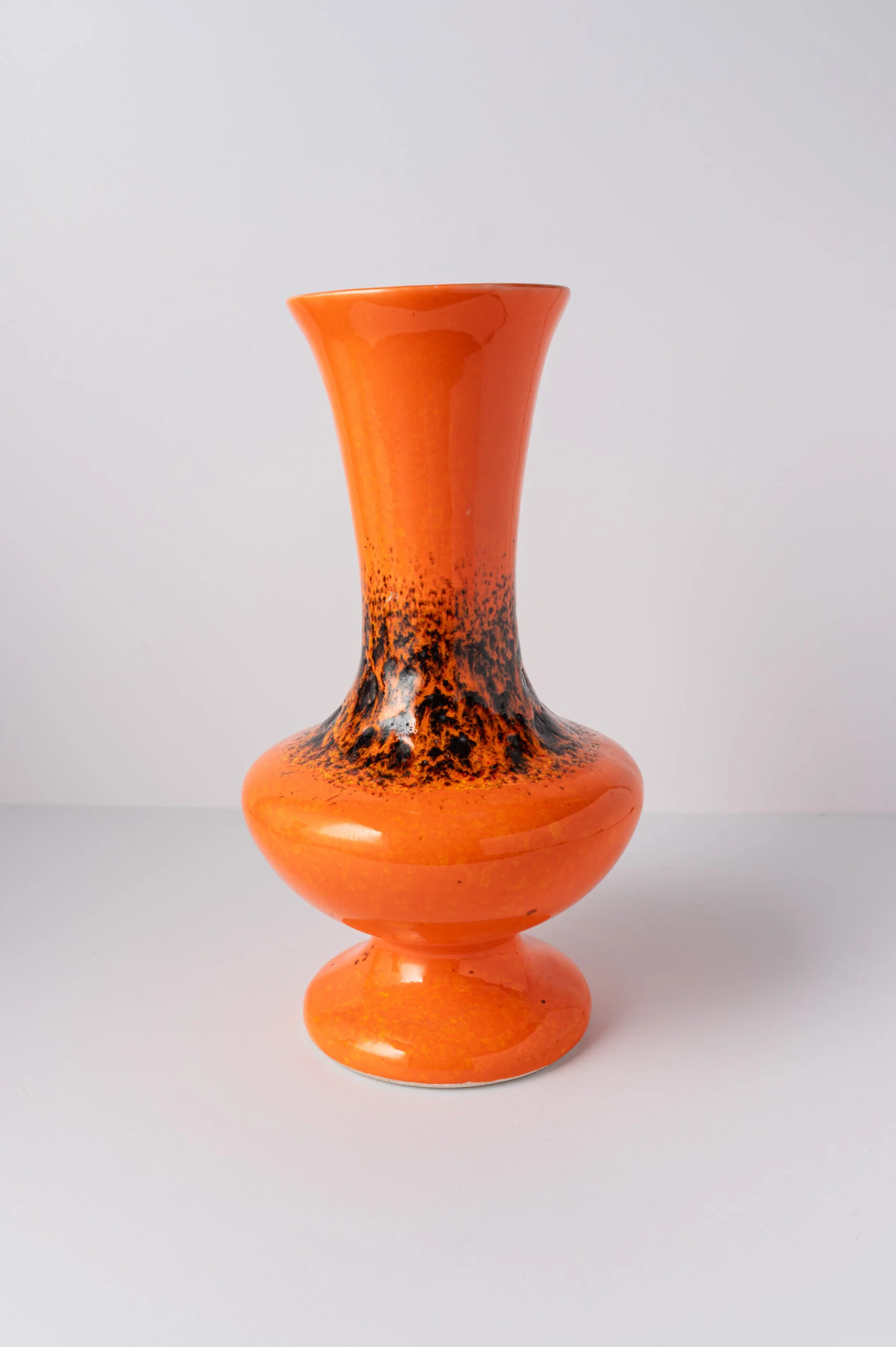 1960s german ‘Fat Lava’ orange ceramic vase