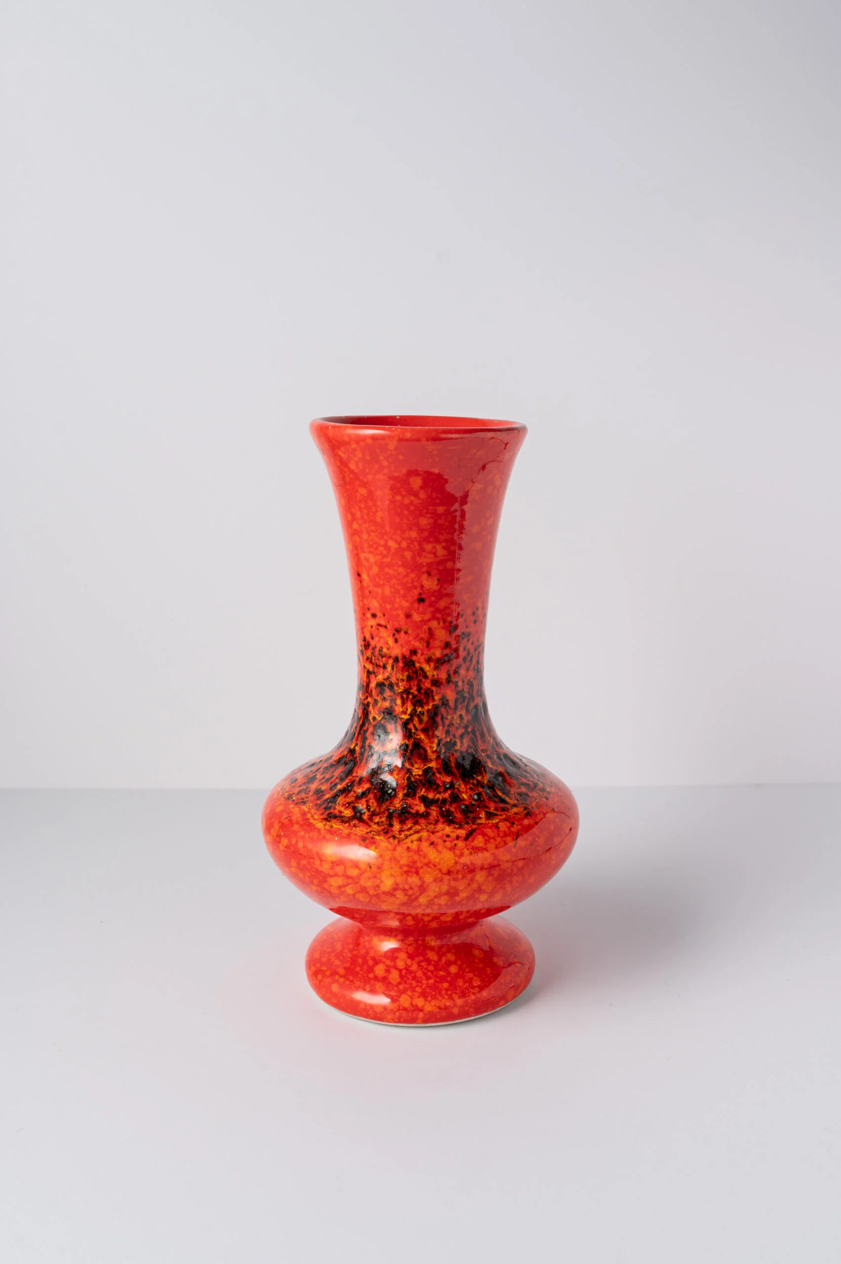 1960s german ‘Fat Lava’ orange ceramic vase