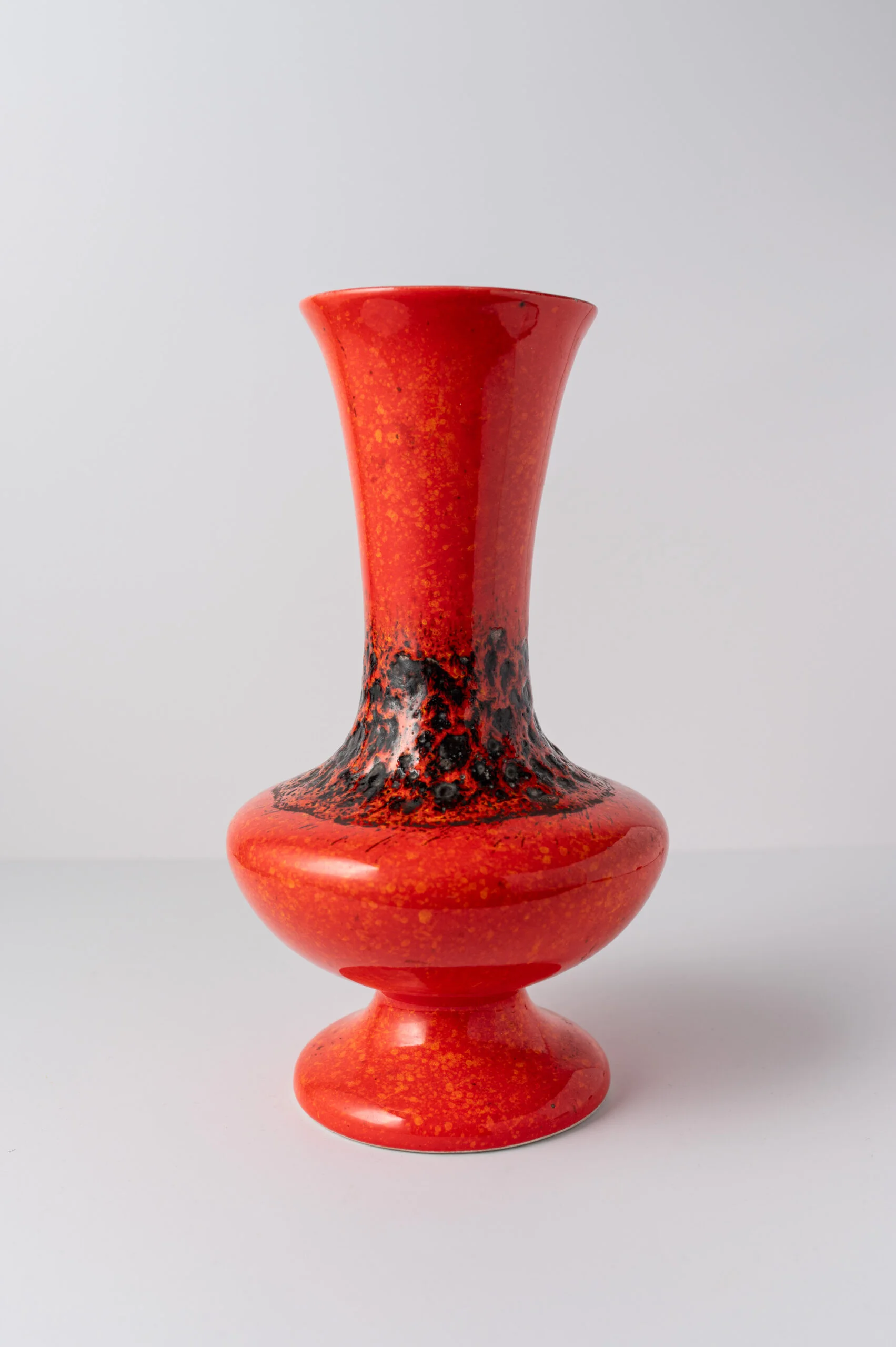 1960s german ‘Fat Lava’ orange ceramic vase