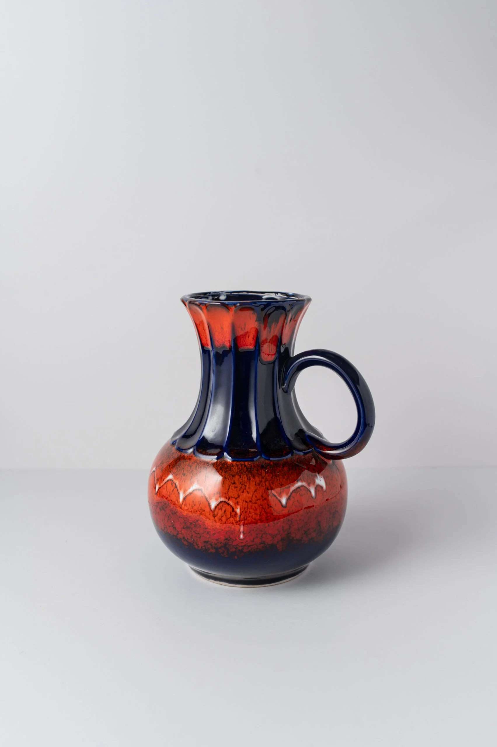 1960s german ‘Fat Lava’ orange ceramic vase