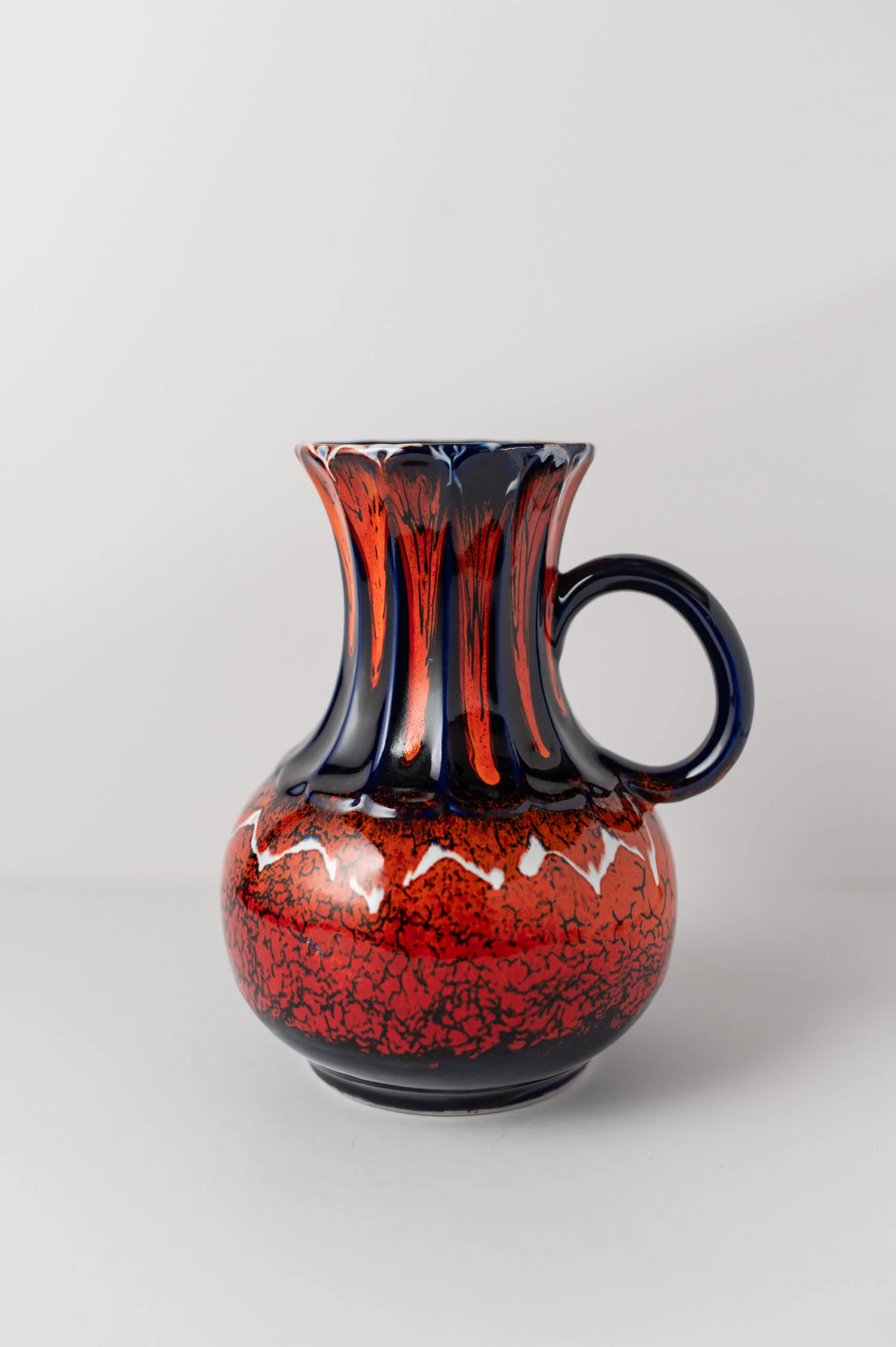 1960s german ‘Fat Lava’ orange ceramic vase