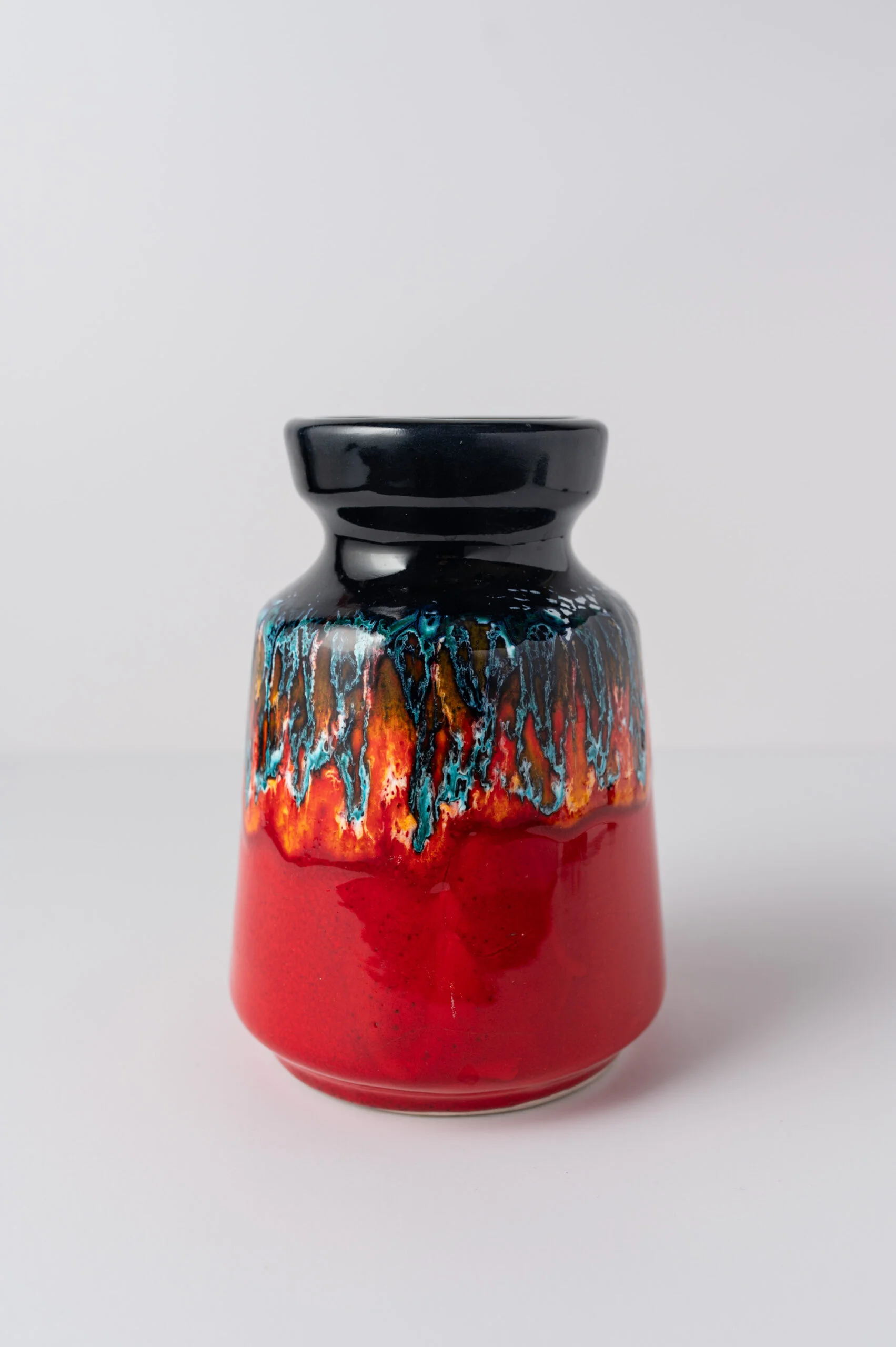 1970s ‘Fat Lava’ red ceramic vase