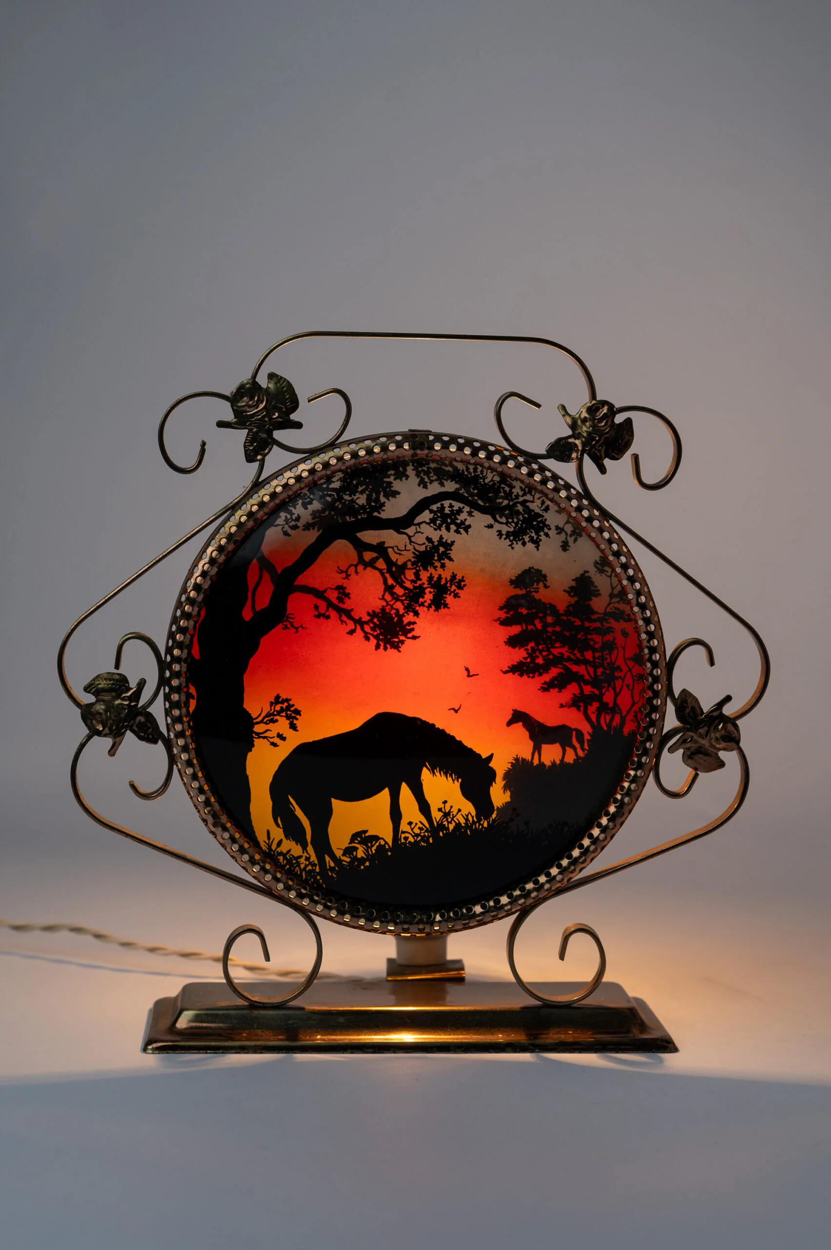 1960s rare fabulous 3D panoramic table lamp