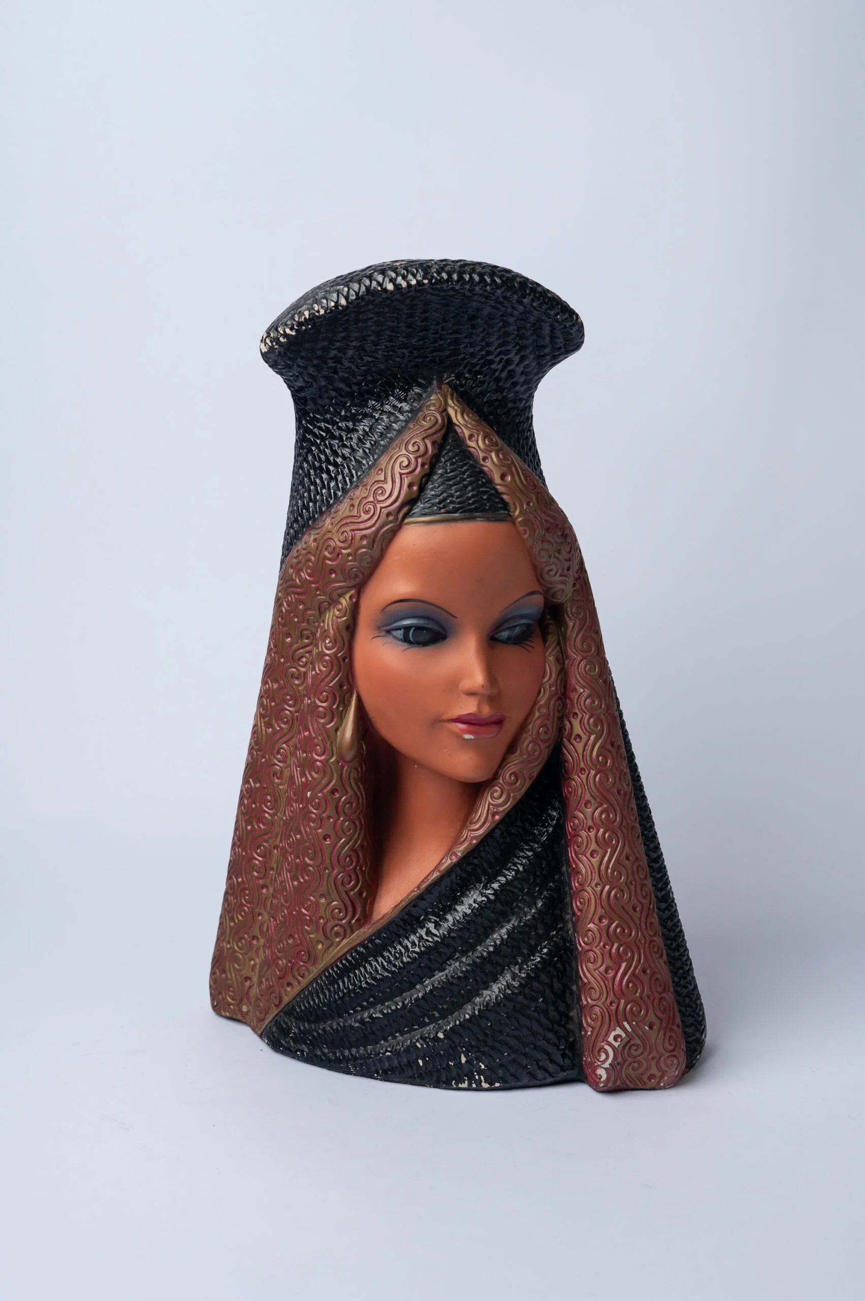1950s ‘Merlini’ Persian girl chalkware head