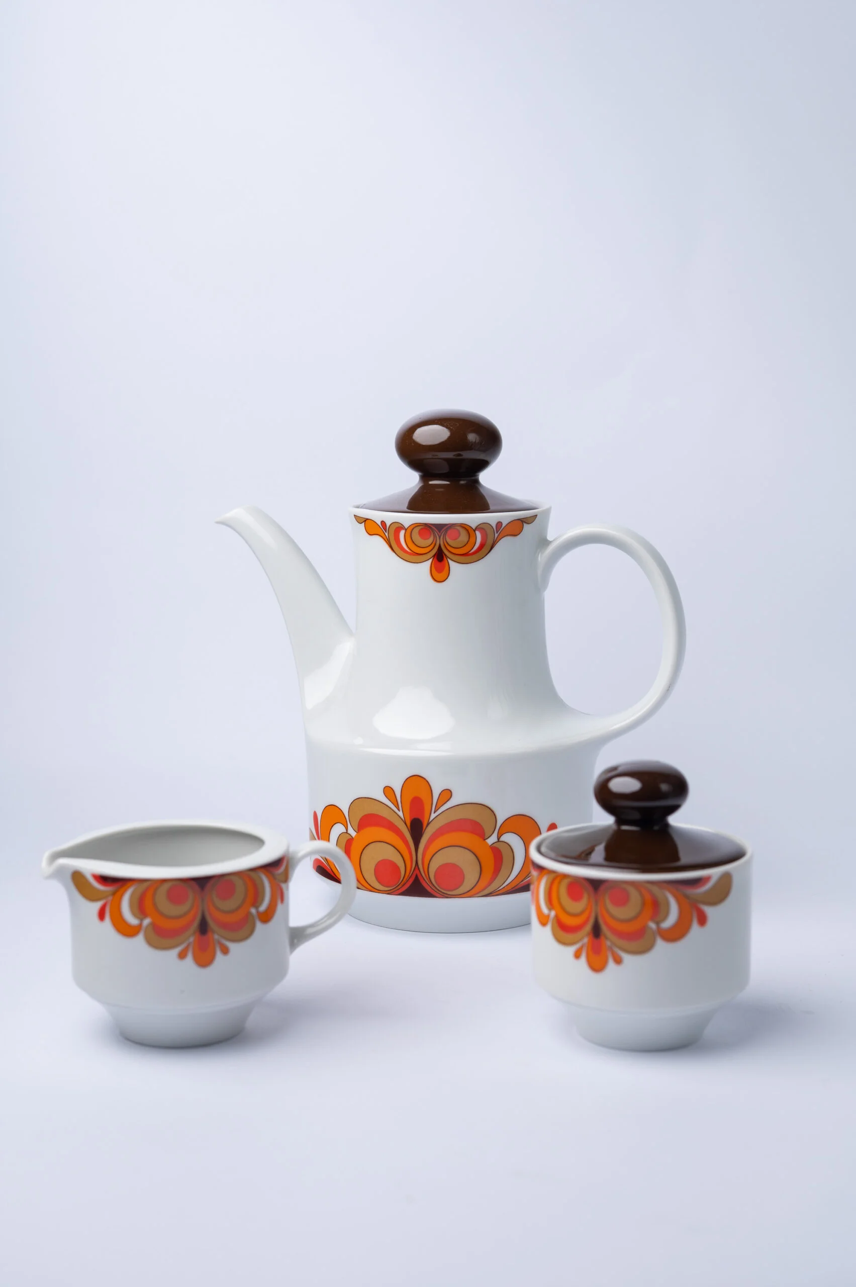 1970s psychedelic design MCM 3-piece tea set