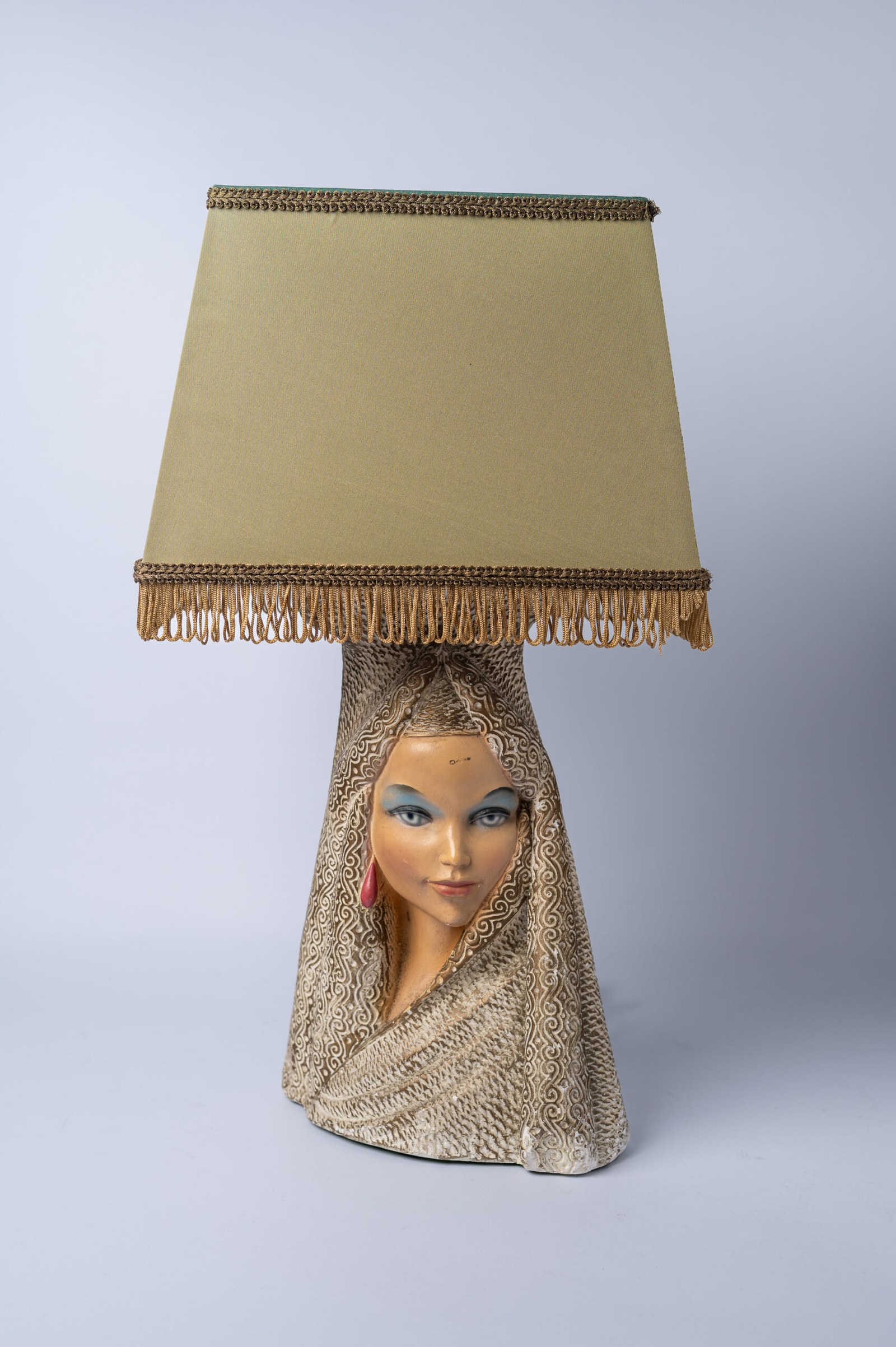 1950s ‘Merlini’ Persian girl chalkware table lamp