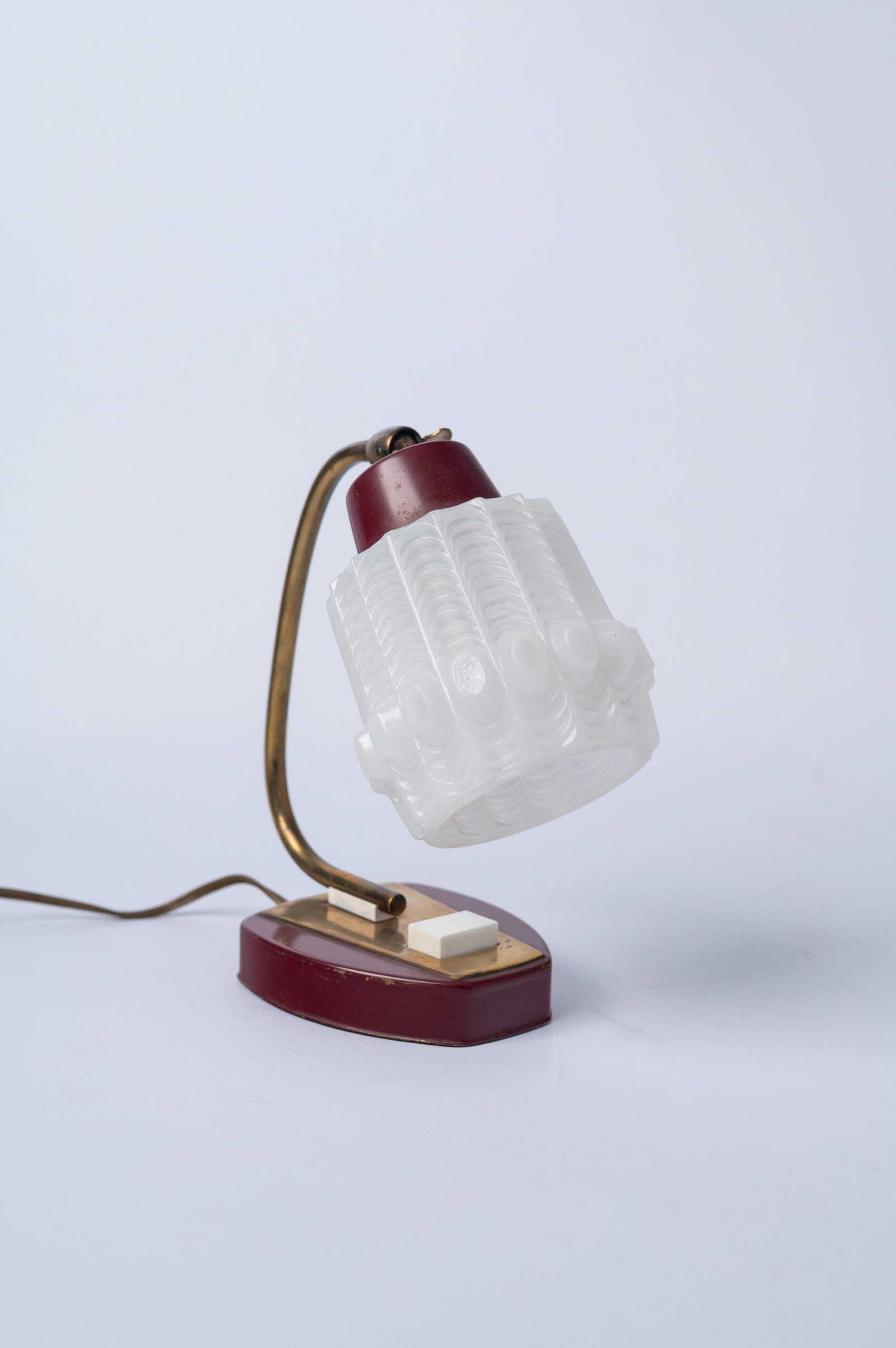 1950s mini burgundy bedside lamp
