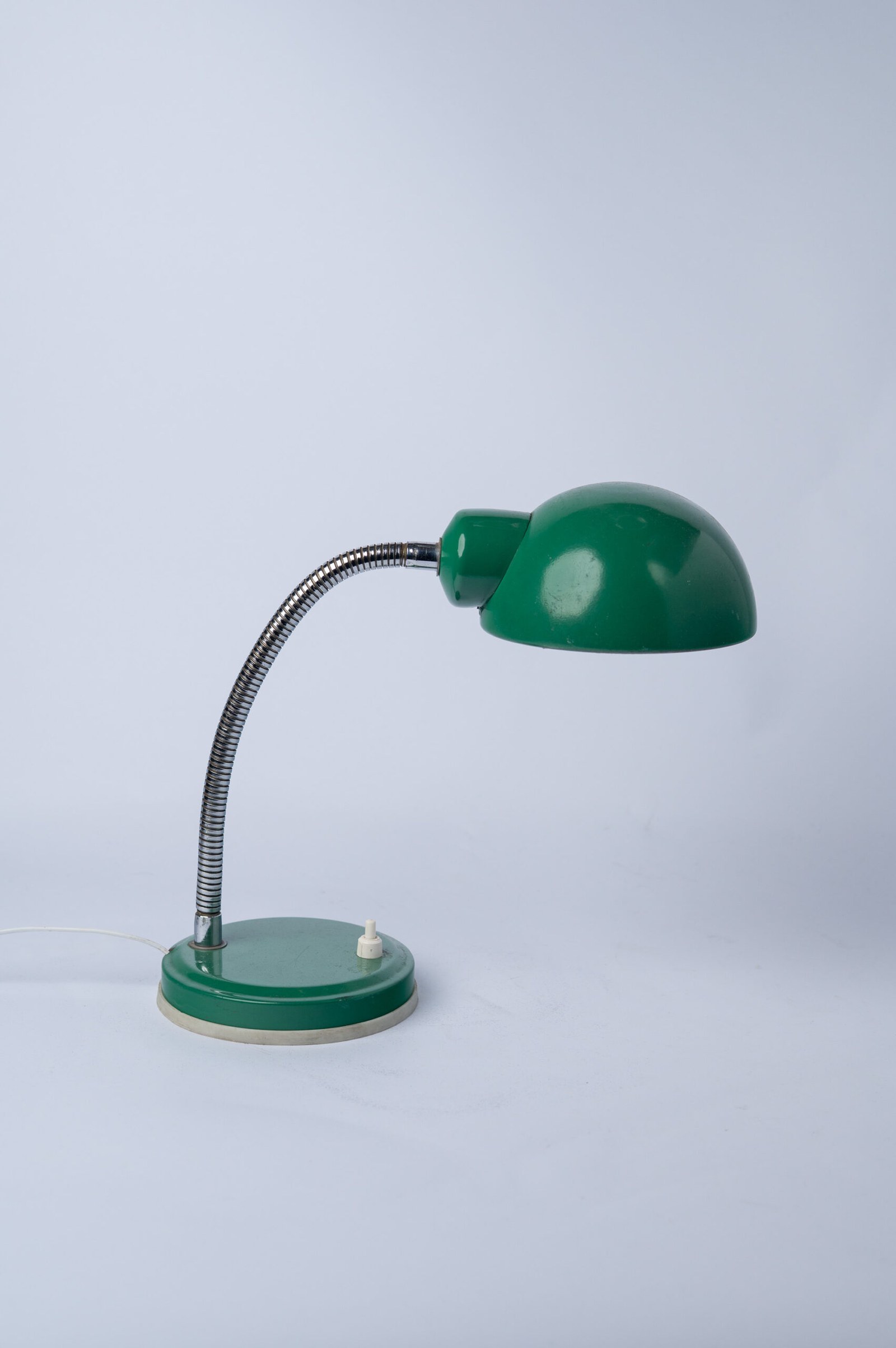 1960s Mid-Century Modern green gooseneck desk lamp