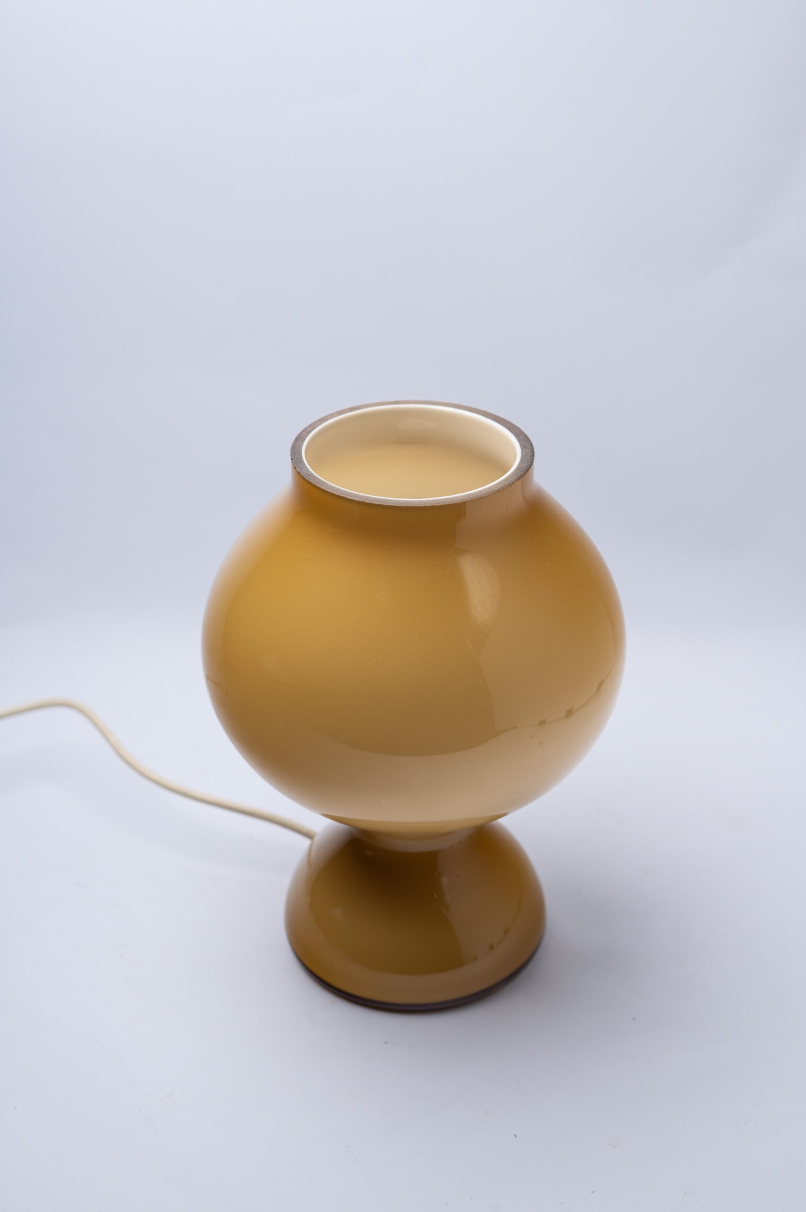 1960s Mid-Century Modern amber opal glass ‘mushroom’ lamp