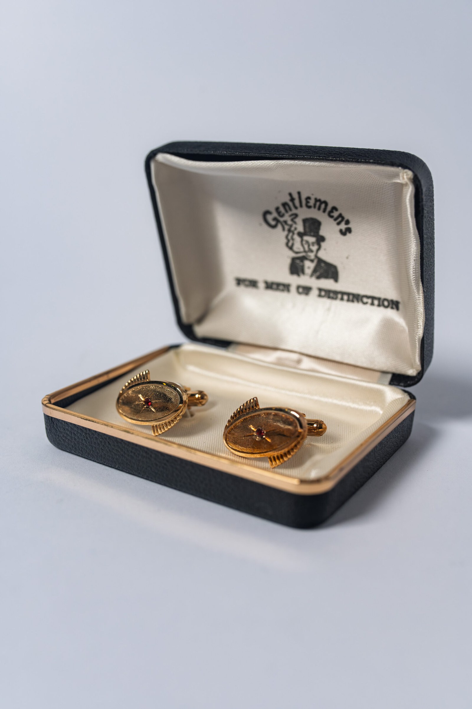 1960s ‘atomic’ Mid-Century Modern men’s cufflinks in original box
